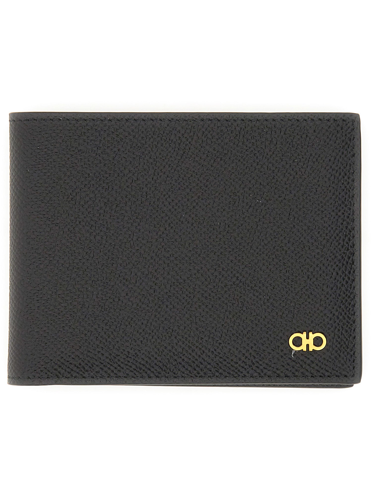 Ferragamo Textured Leather Bi-fold Wallet In Gray