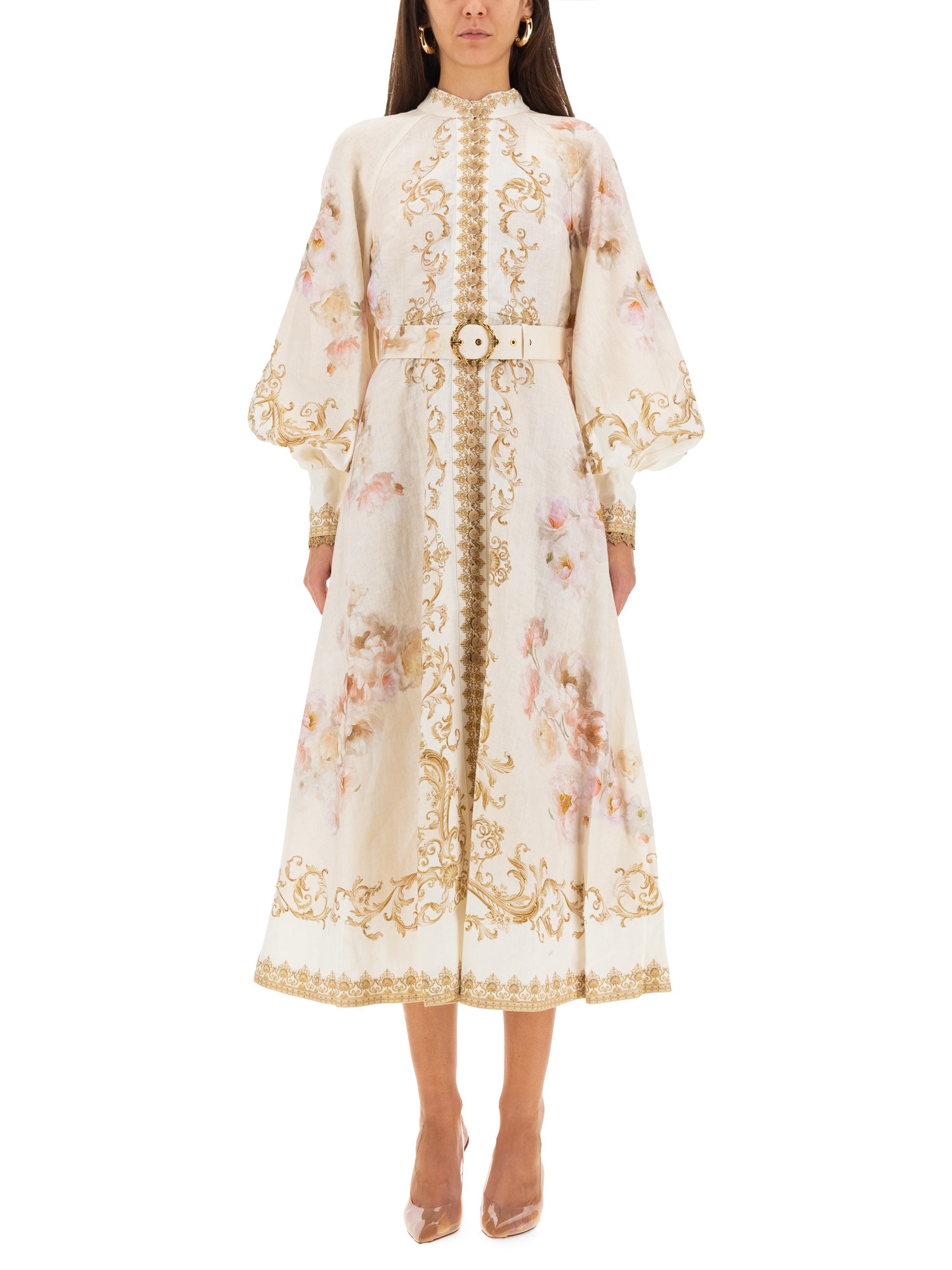 Zimmermann Midi Dress With Buttons "hypnotic" In White