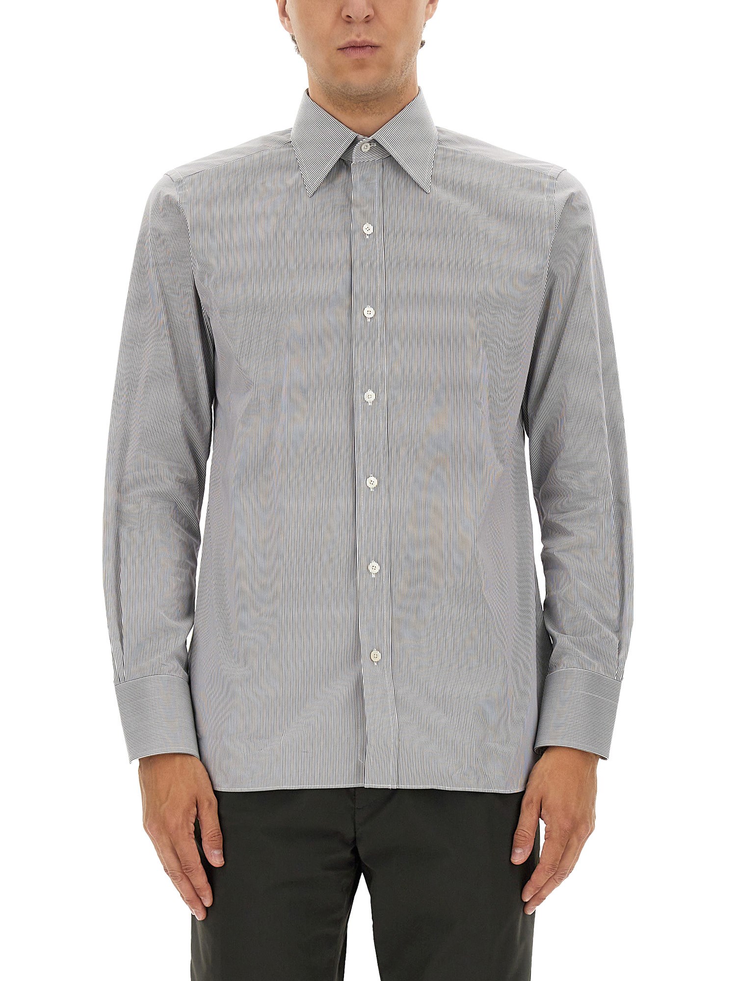 Tom Ford Shirt Striped Pattern Collar Button-down In White