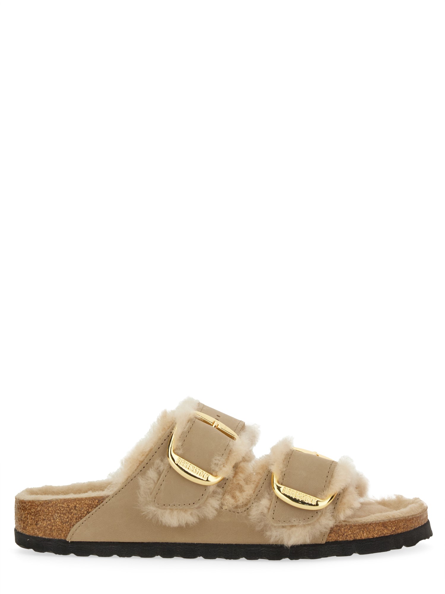Birkenstock Arizona Big Buckle Shearling Sandals In Brown