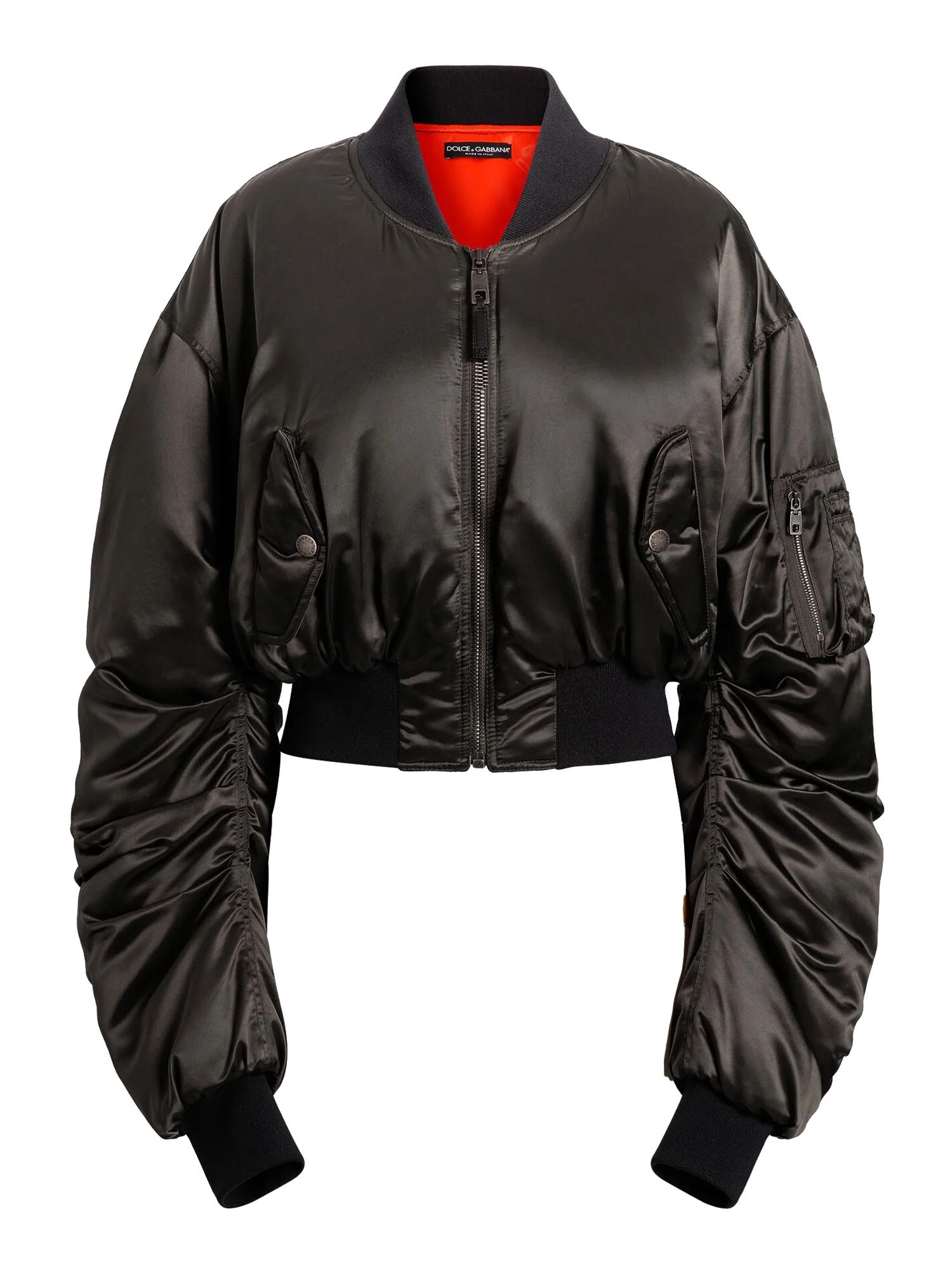 Dolce & Gabbana Cropped Nylon Canvas Outer Layer In Black