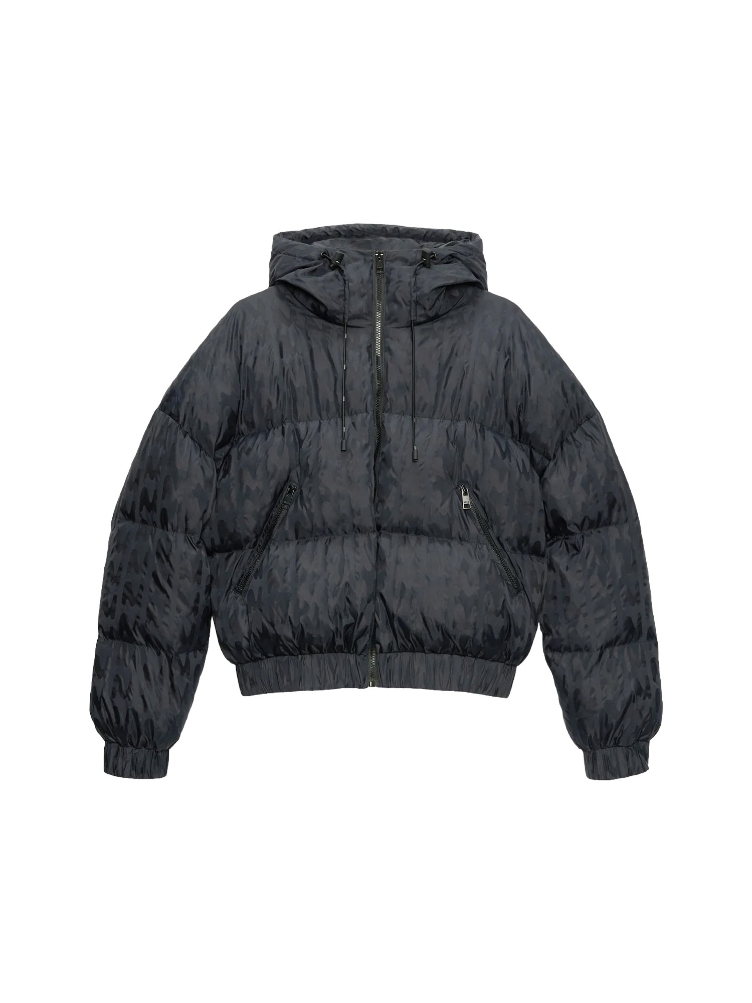 Msgm "themwave" Padded Down Jacket In Black