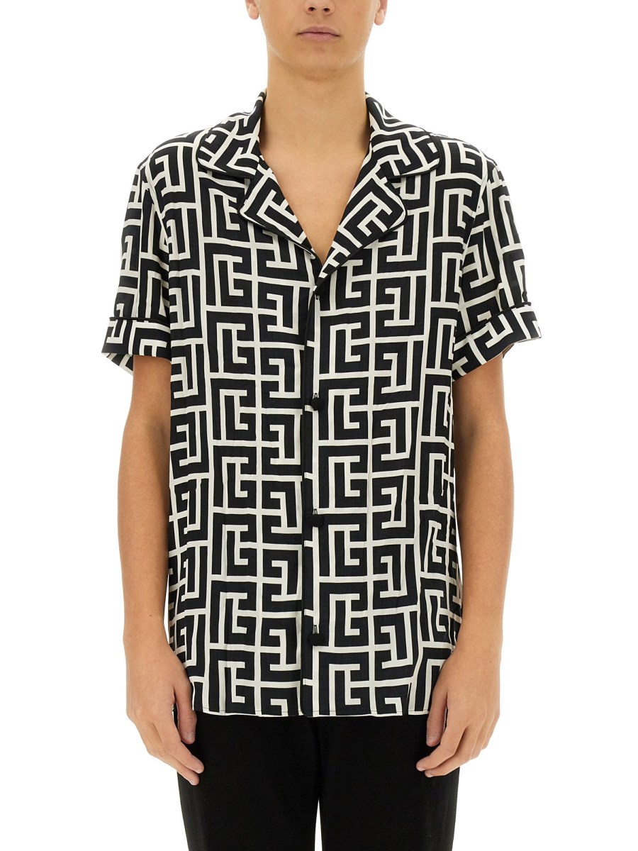 CAMICIA PIGIAMA CON STAMPA MONOGRAMMA