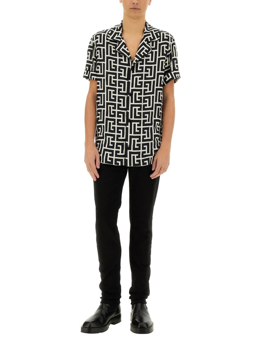 CAMICIA PIGIAMA CON STAMPA MONOGRAMMA