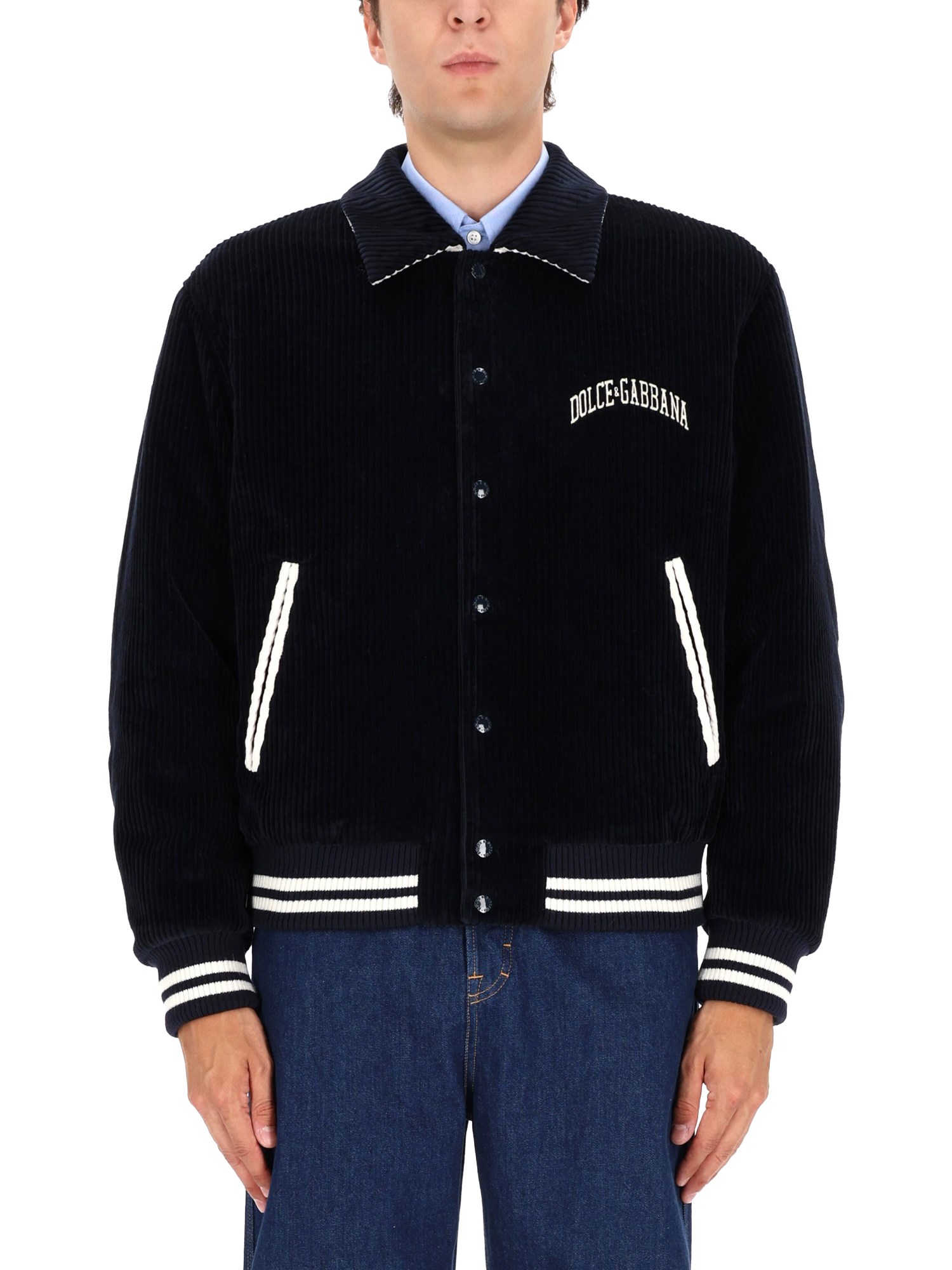 dolce & gabbana corduroy bomber jacket