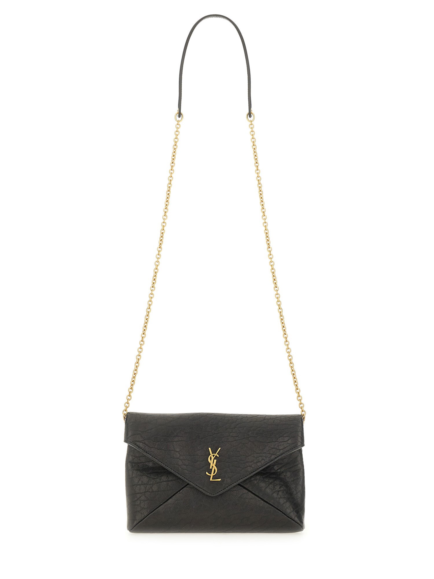 Saint Laurent Clutch Bag With Chain Cassandras In Black