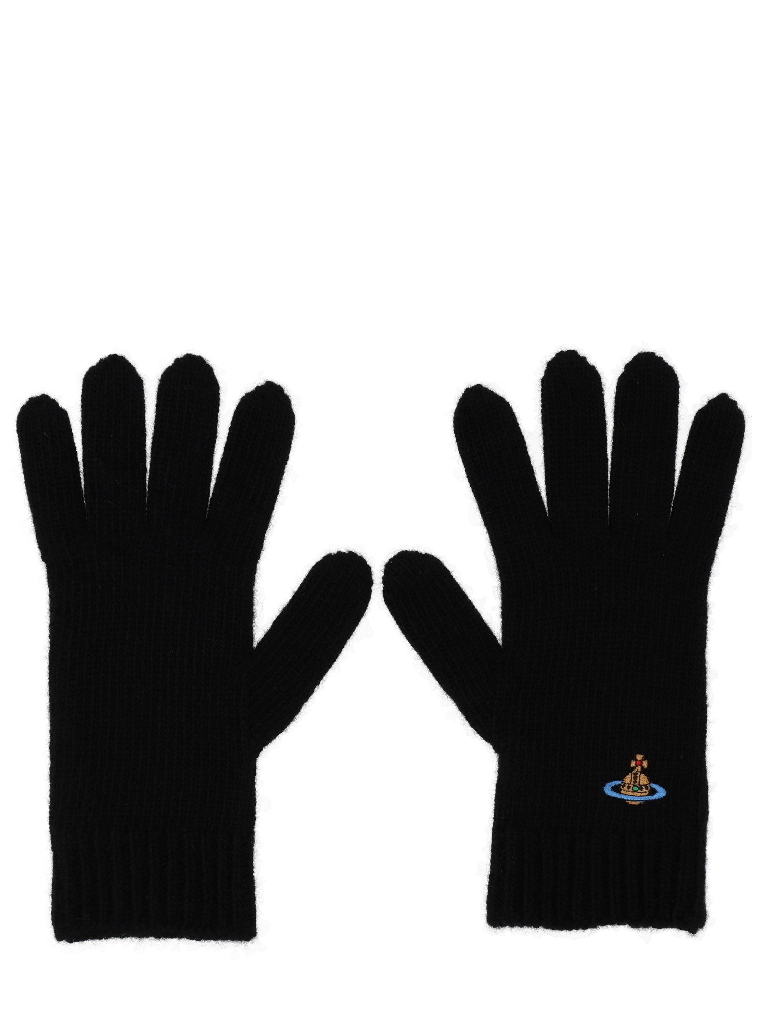 Vivienne Westwood Ribbed Cuff Gloves For Stylish Hands In Black