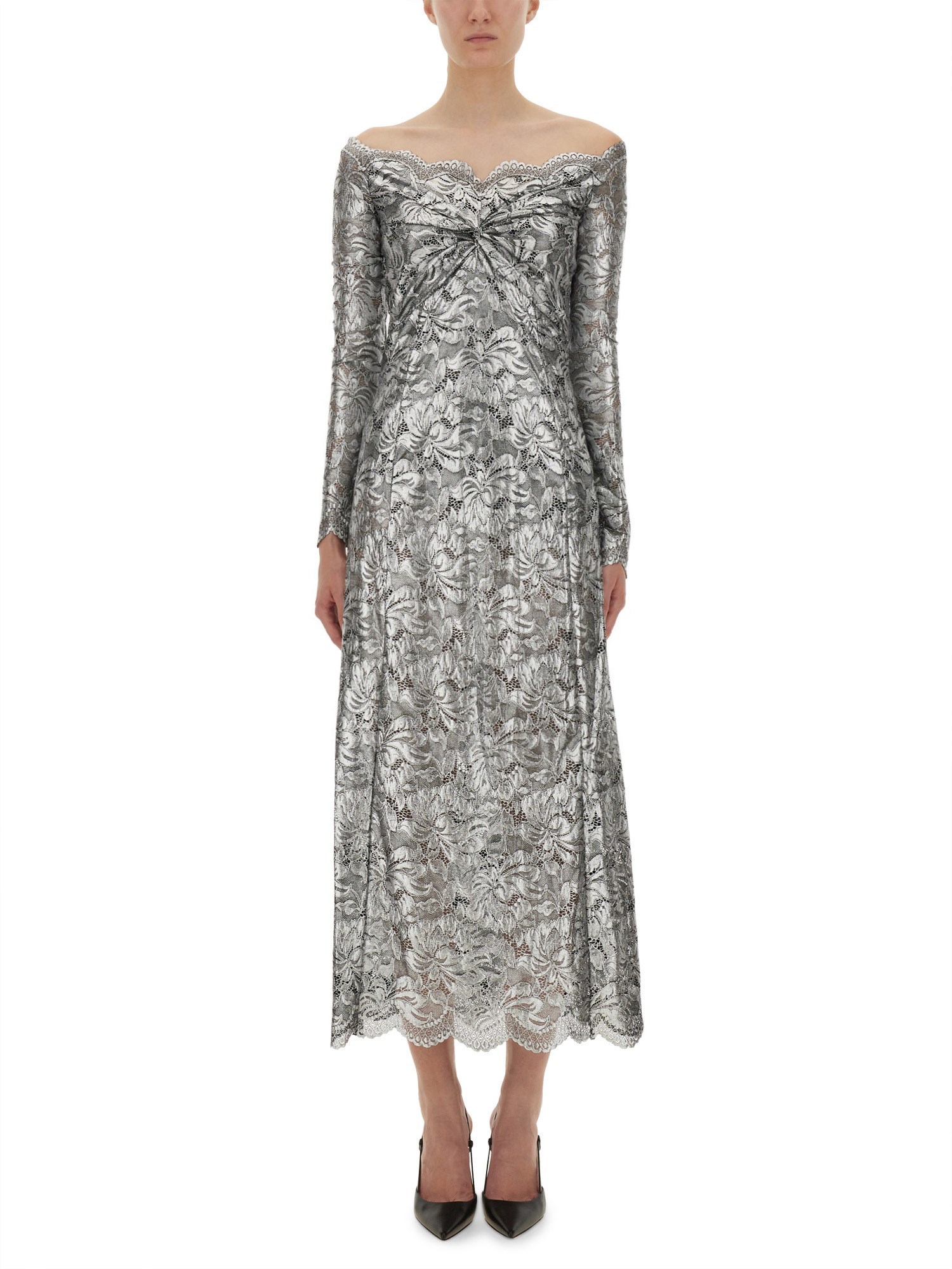 rabanne long lace dress