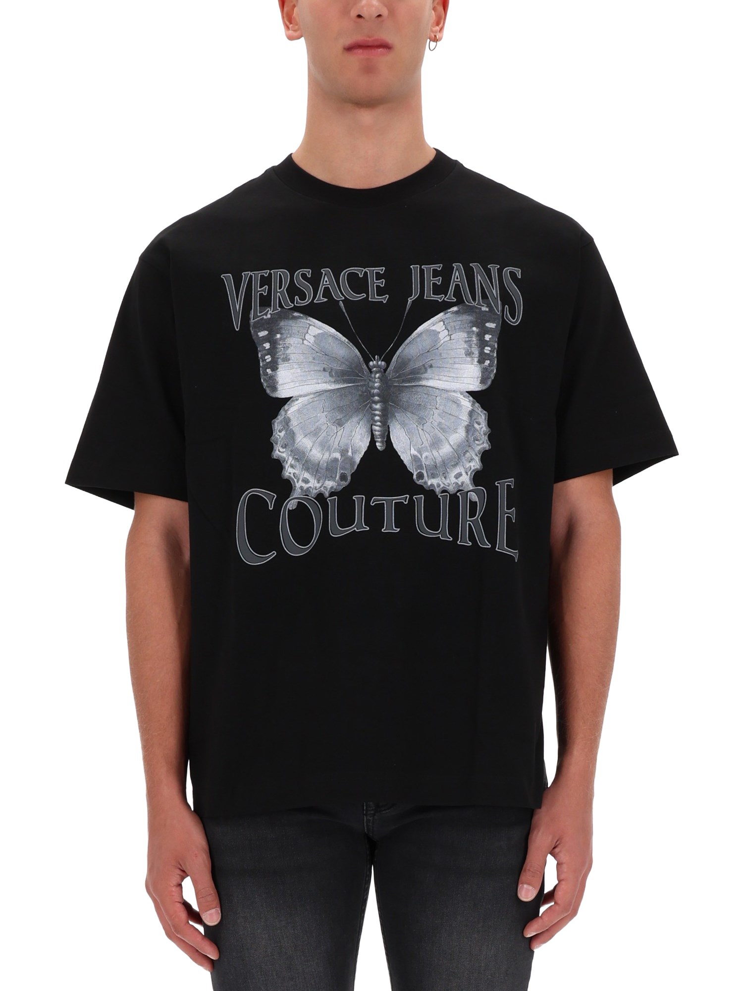 versace jeans couture butterfly logo t-shirt