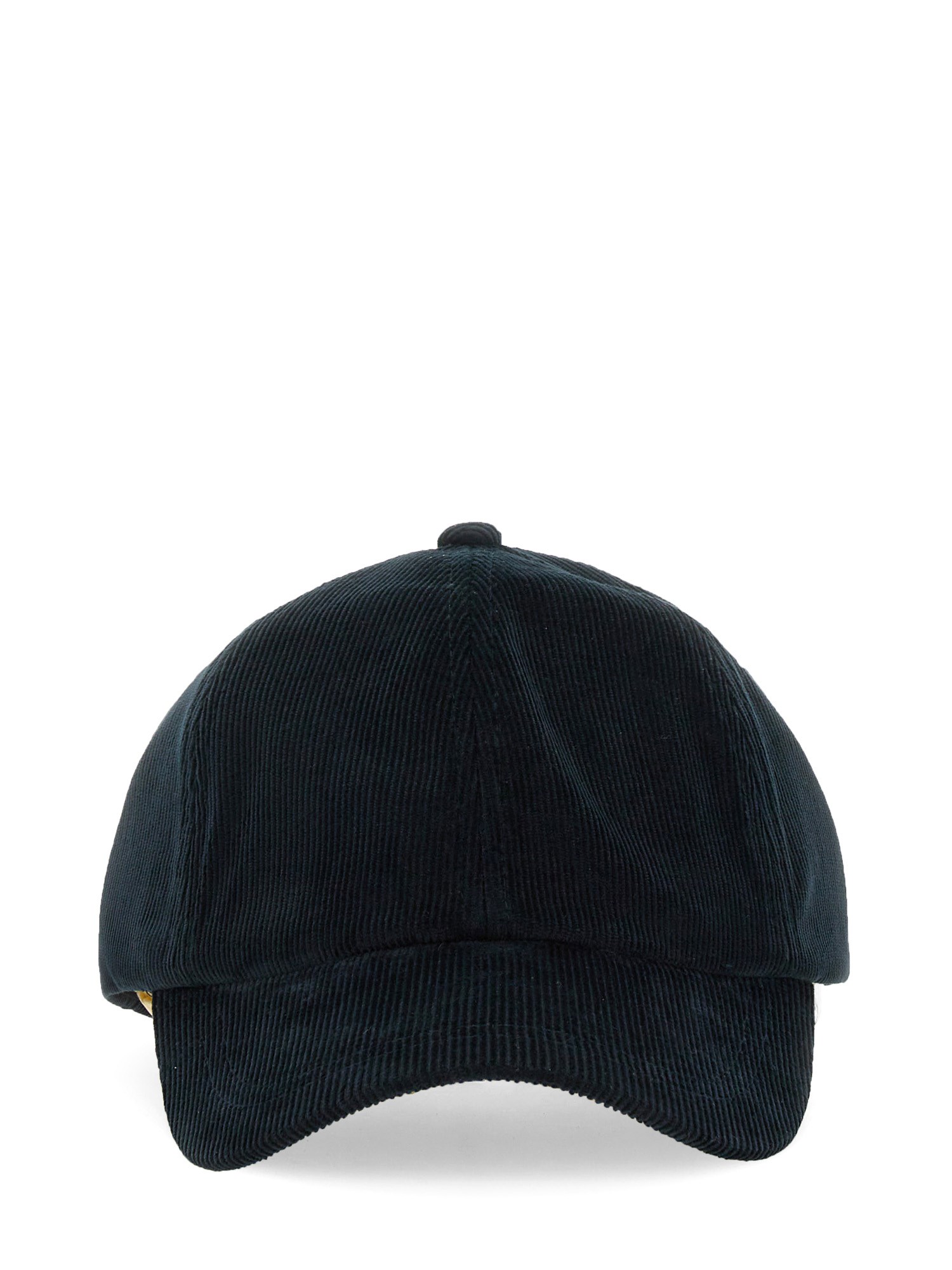 Paul Smith Soft Cotton Blend Cap With Textured Corduroy Finish In Green