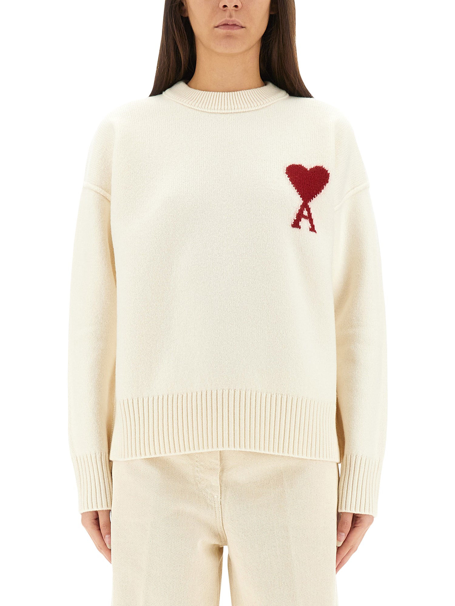 ami paris wool logo sweater