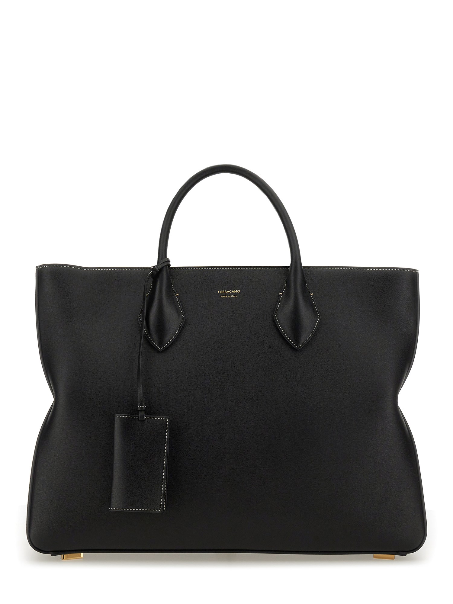 Ferragamo Star-shaped Tote Bag Large In Black