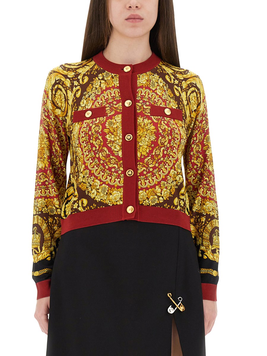 CARDIGAN IN MAGLIA DI SETA BAROCCO