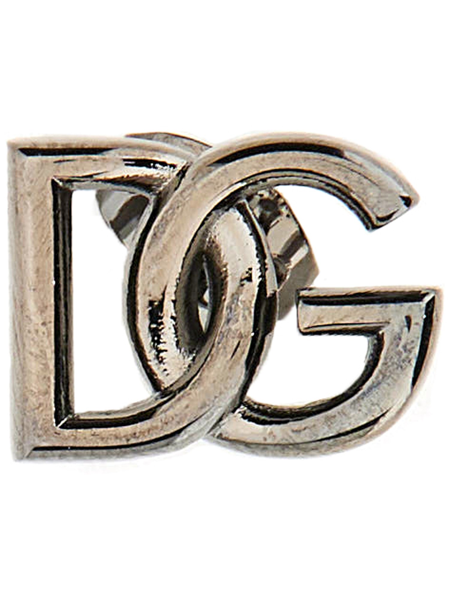Dolce & Gabbana Mono Dg Logo Earring In Metallic