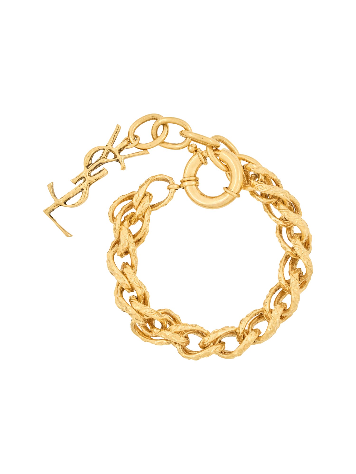 Saint Laurent Cassandre Pendant Bracelet In Gold