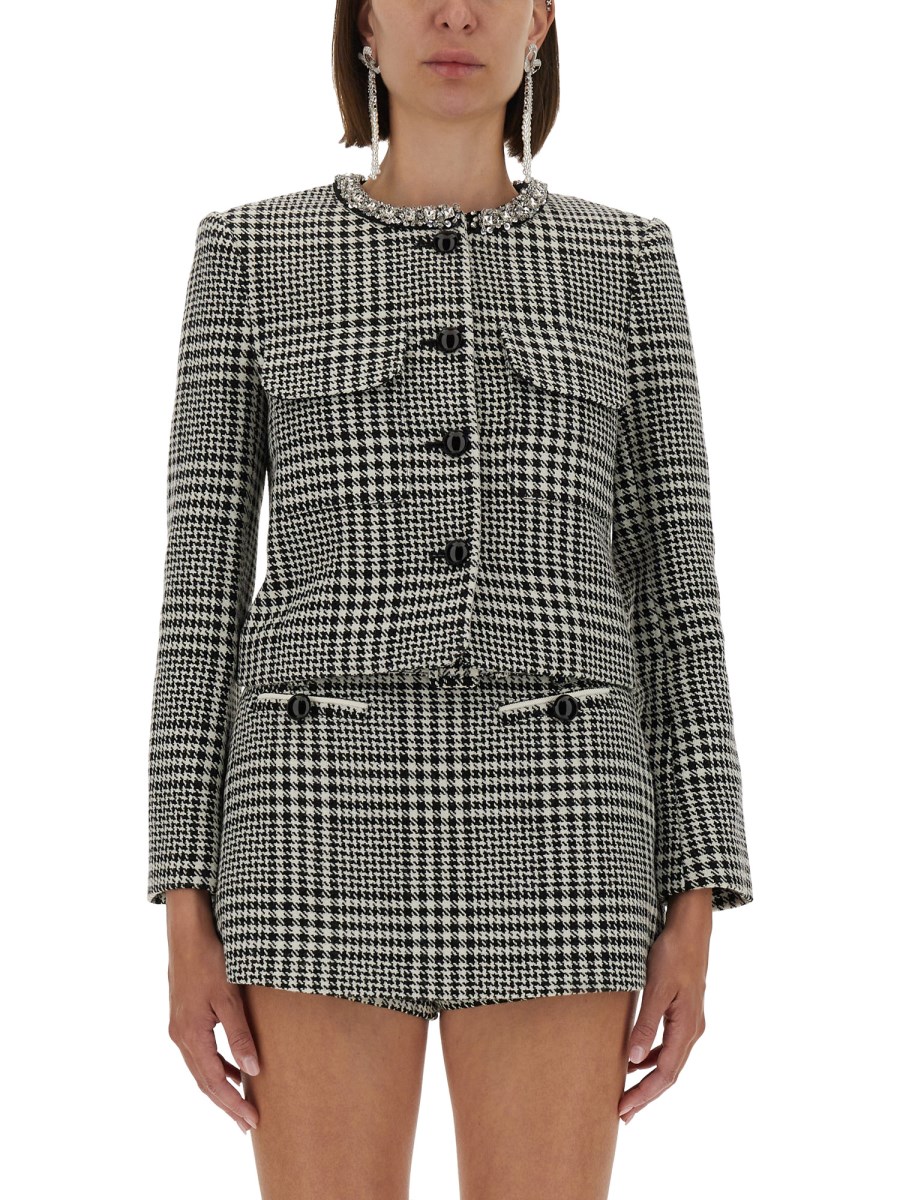 GIACCA PIED DE POULE CON CRISTALLI