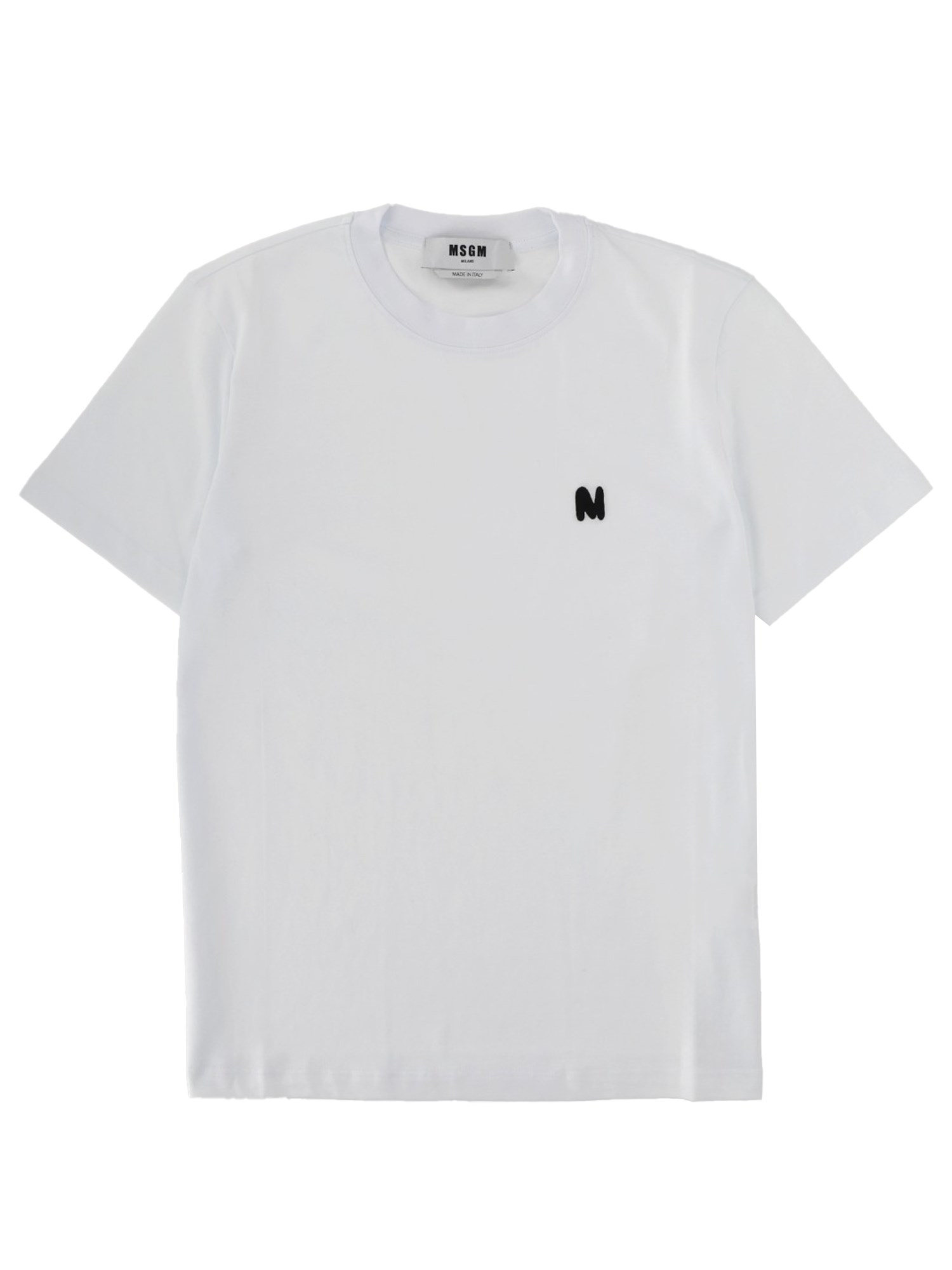 Msgm Crew Neck Short Sleeve Fitted Top In Multi