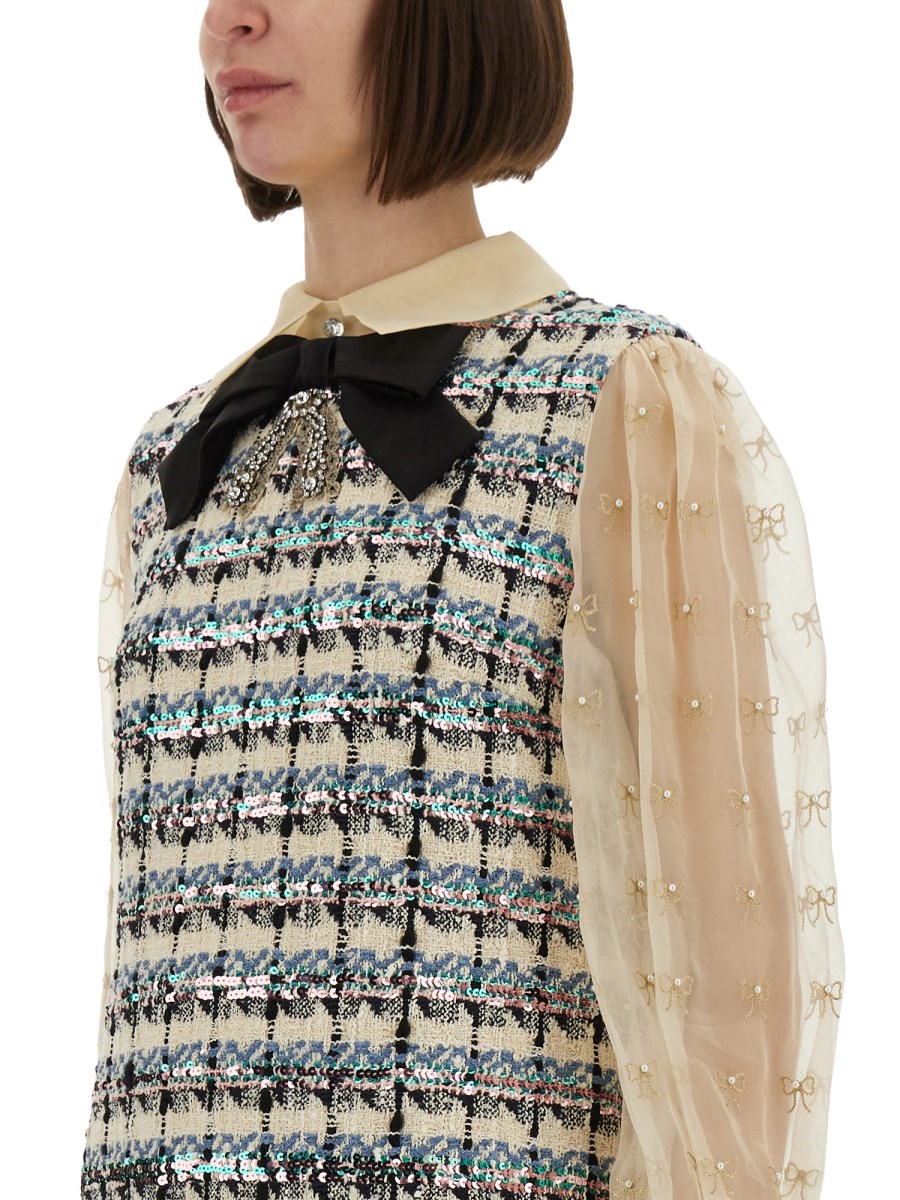 ABITO IN TWEED RICAMATO