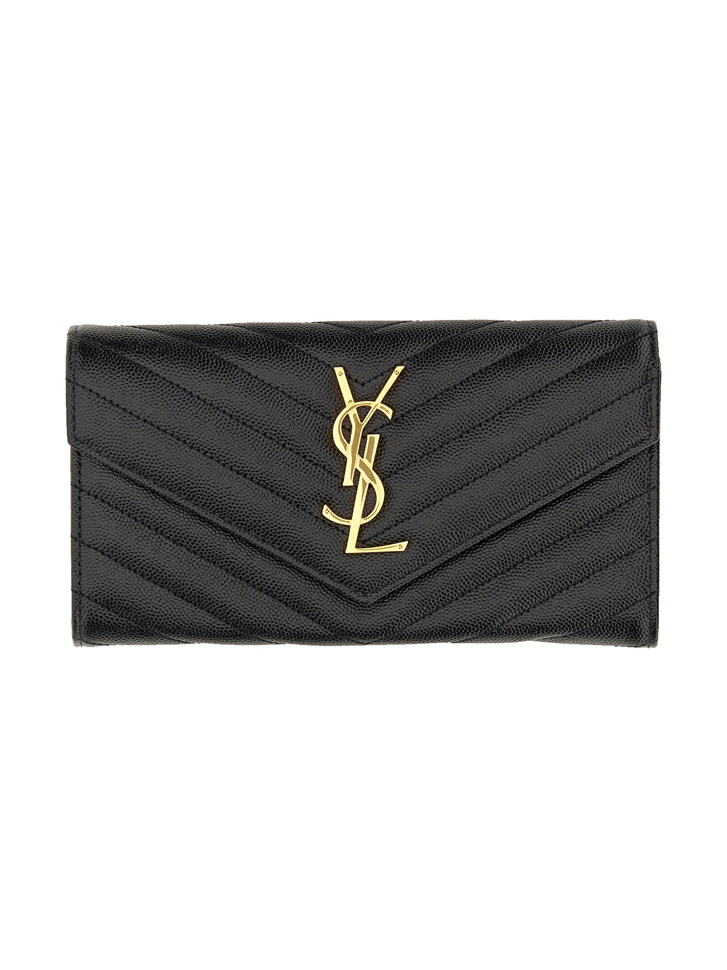 Saint Laurent Monogram Logo Wallet In Black