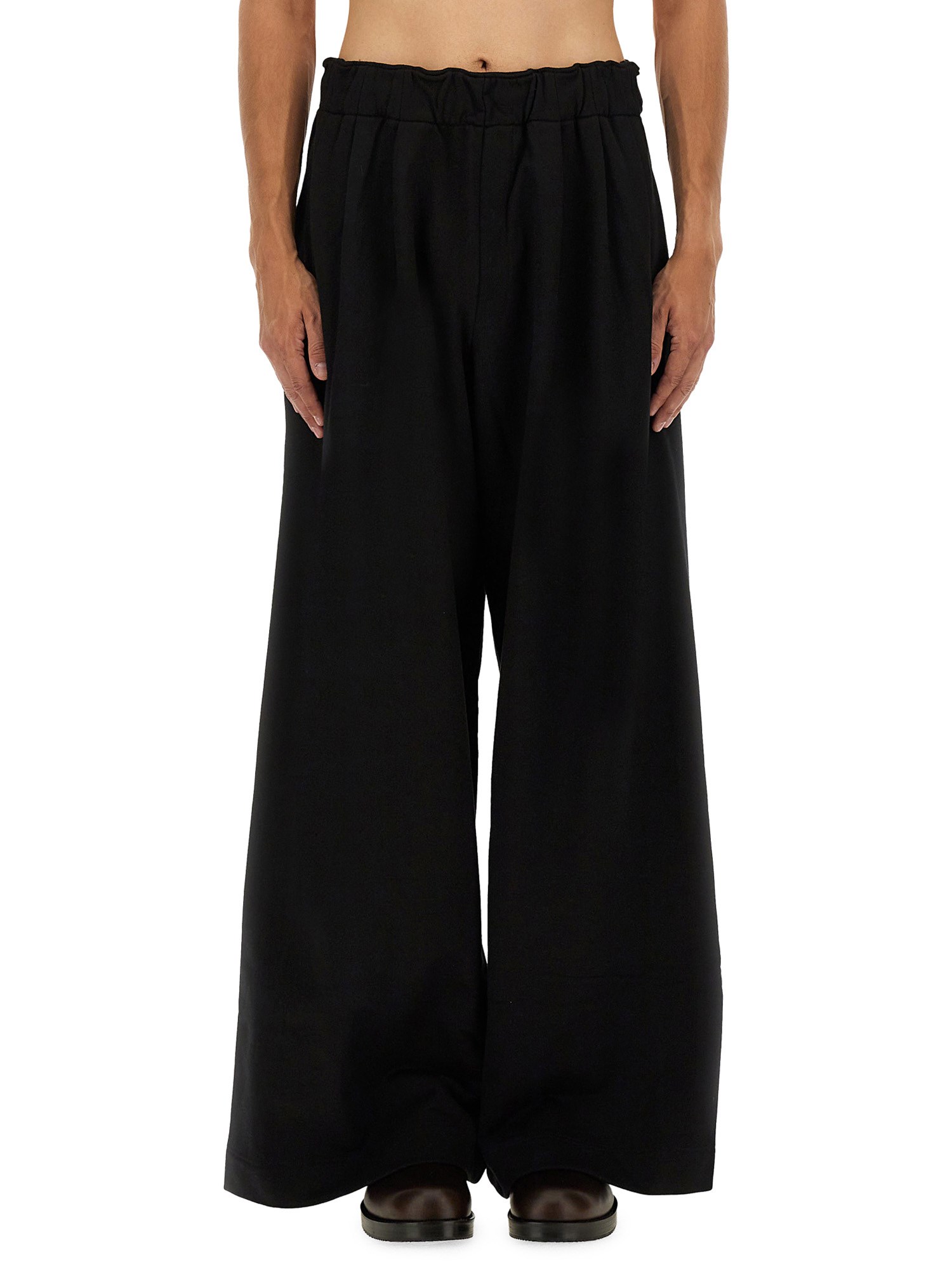 Dries Van Noten Black Pleated Sweatpants In Black
