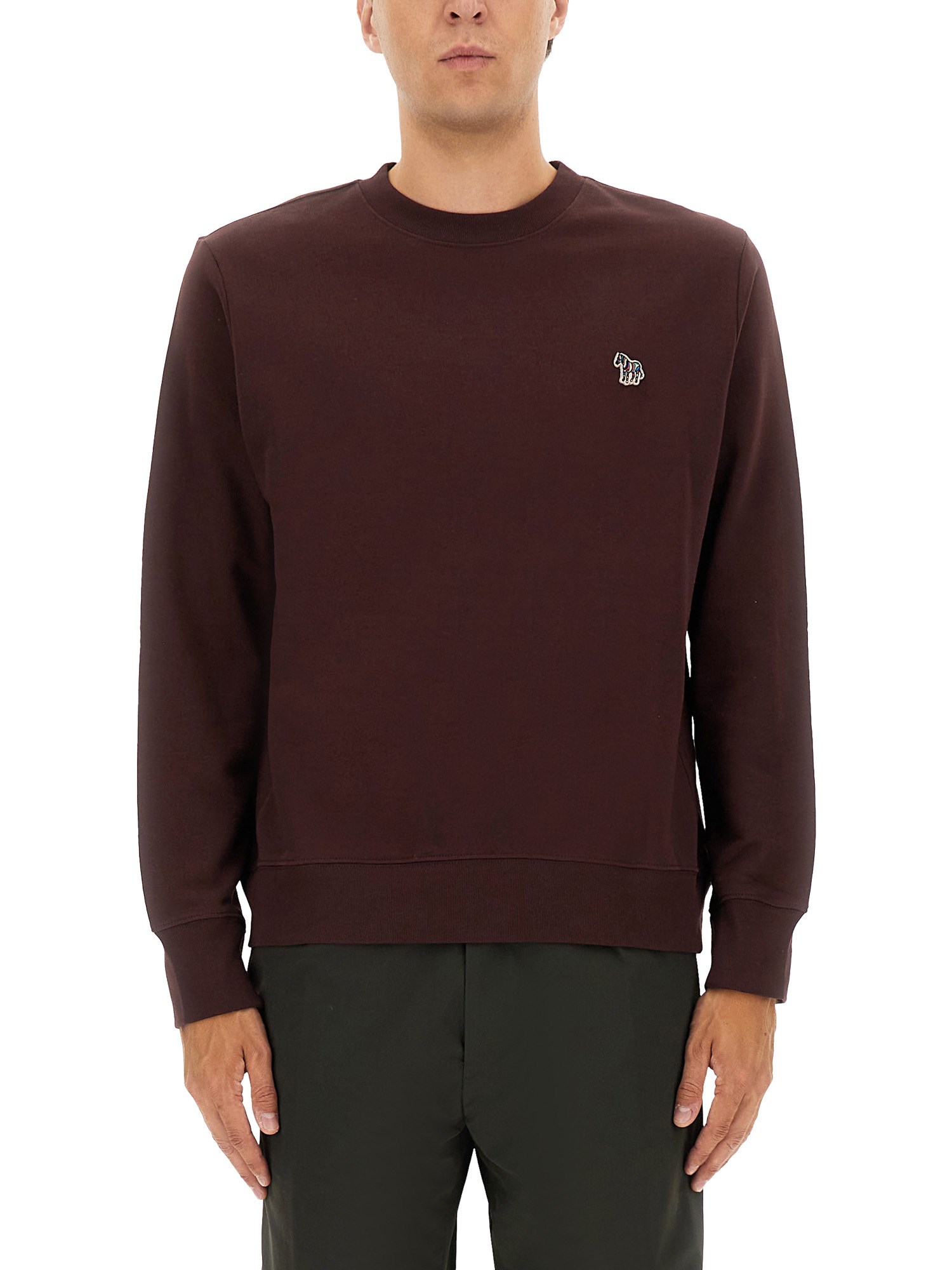Ps By Paul Smith Logo-embroidered Crew-neck Sweater In Red