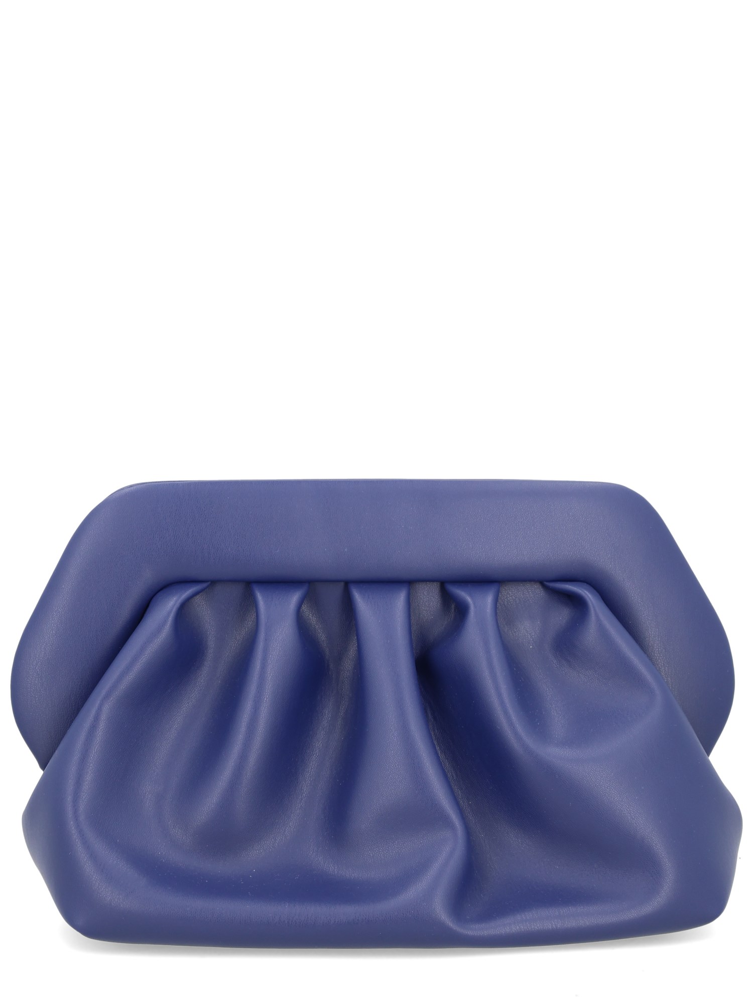 Themoirè Modern Pleated Clutch Wrist Strap In Purple