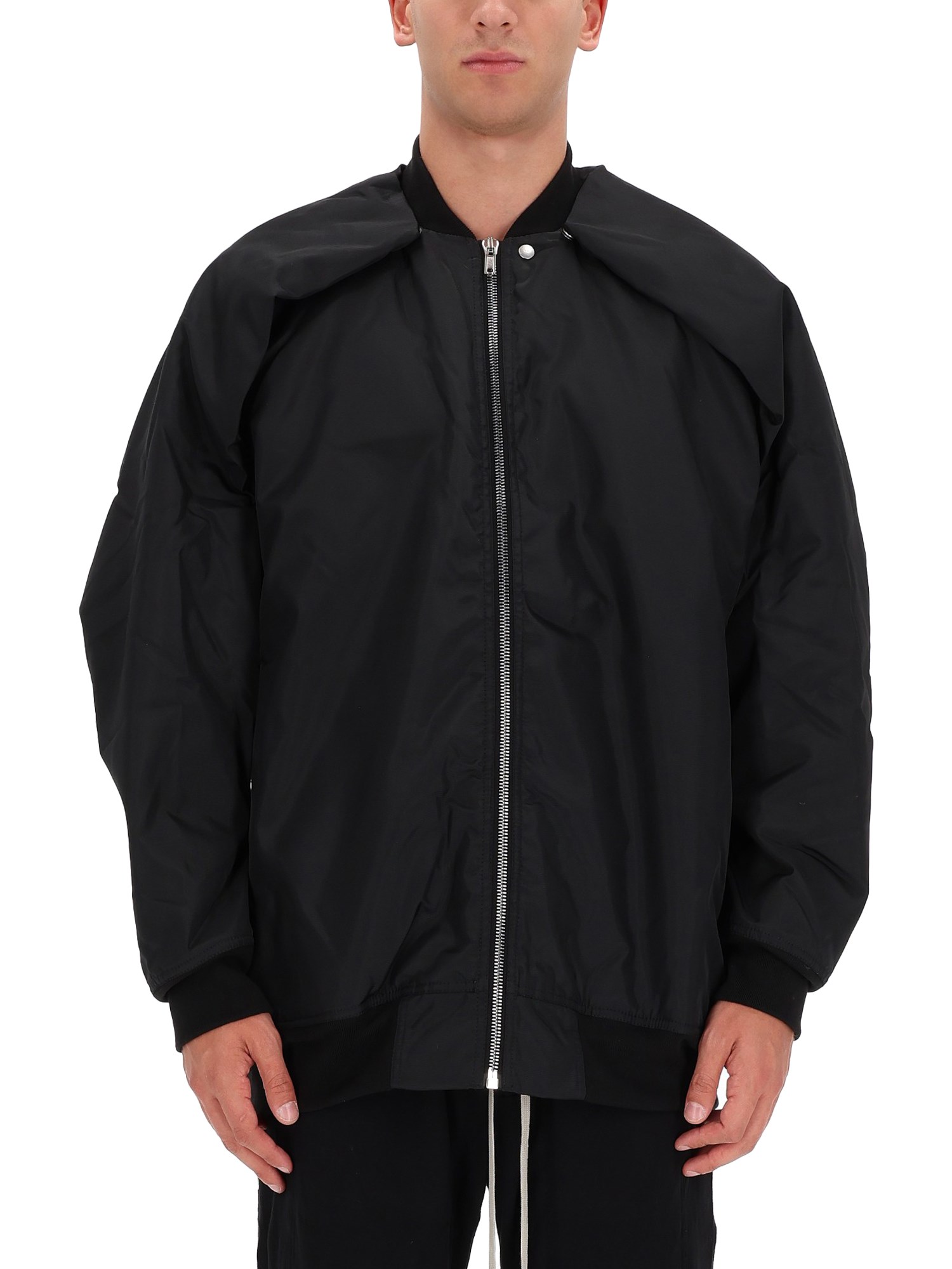 Rick Owens Drkshdw Oversized Matte Black Nylon Jacket In Black