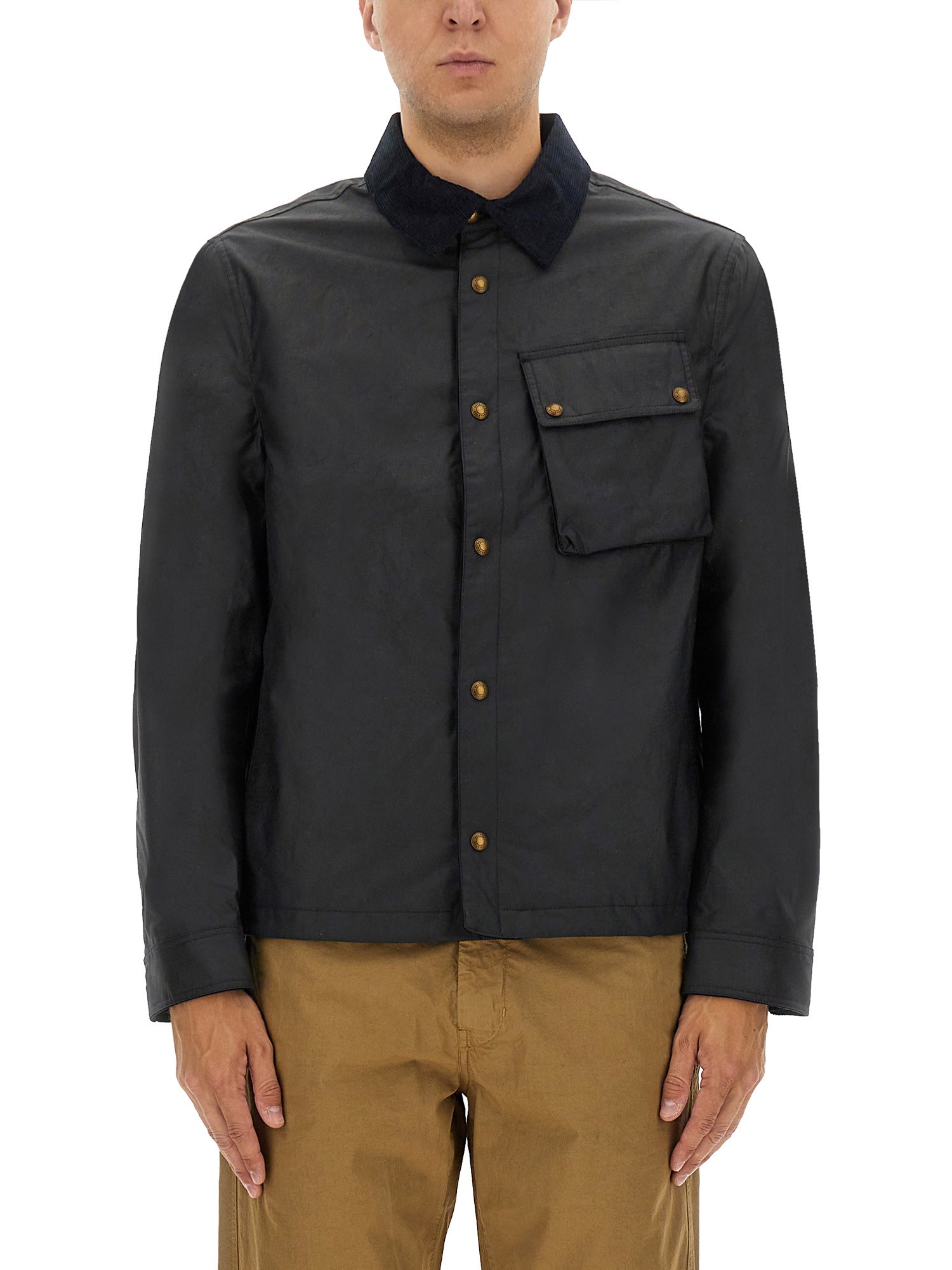 Belstaff Jacket Long Sleeve Chest Pocket In Blue