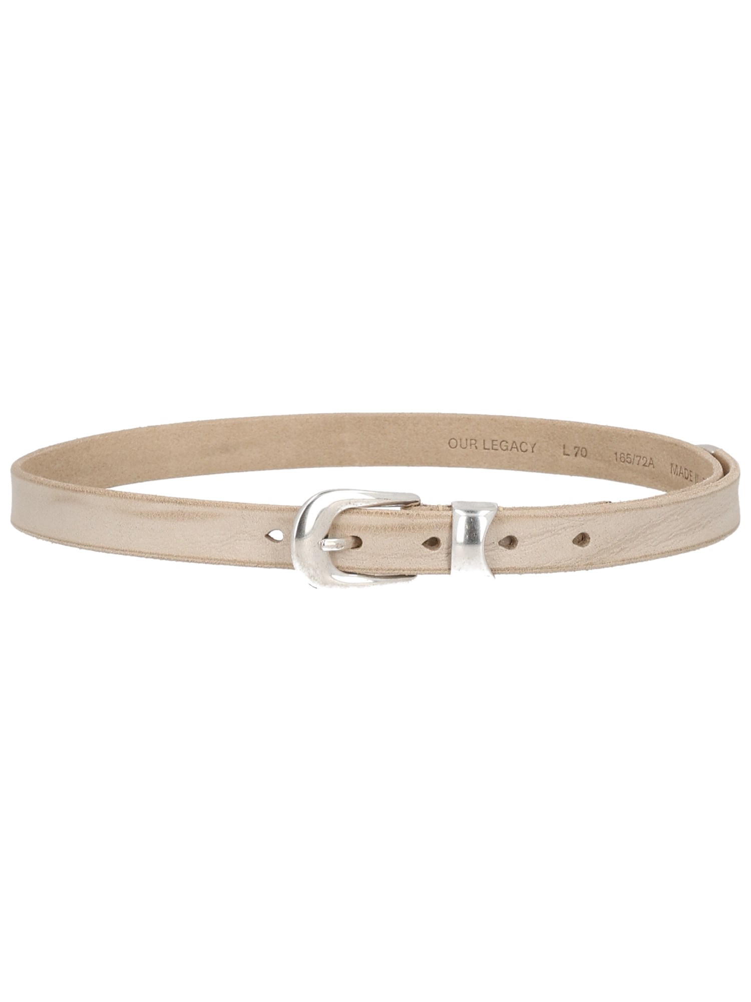 Our Legacy White Cow Leather Belt In White