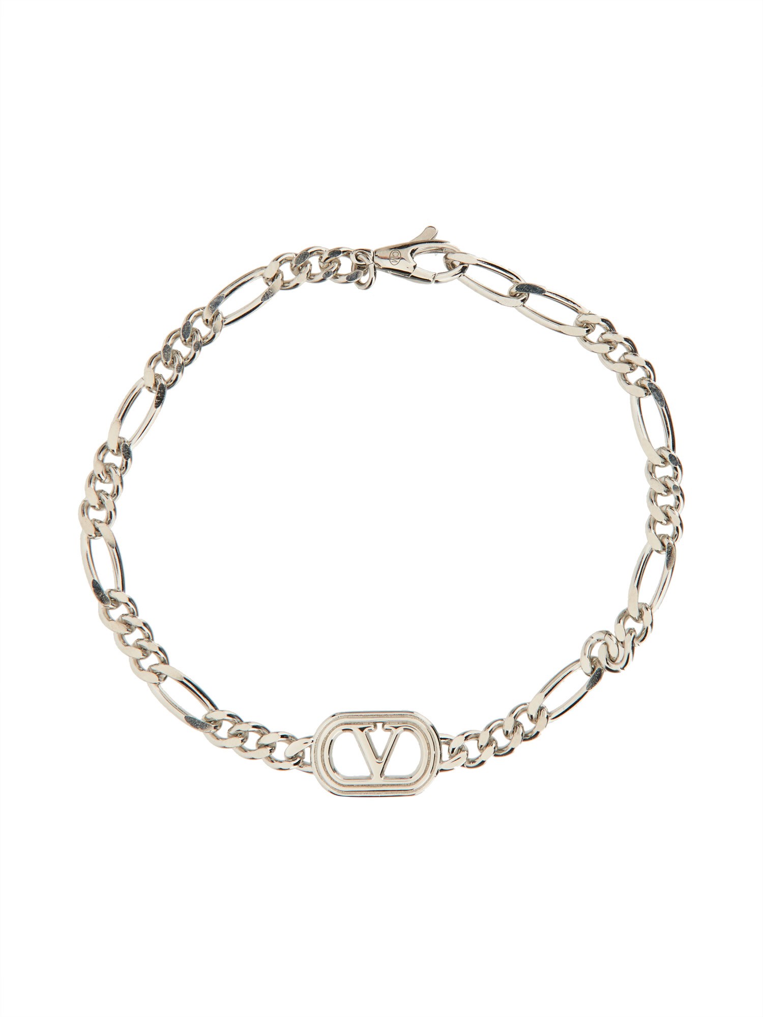 Valentino Oval Metal Chain Link Bracelet In Metallic