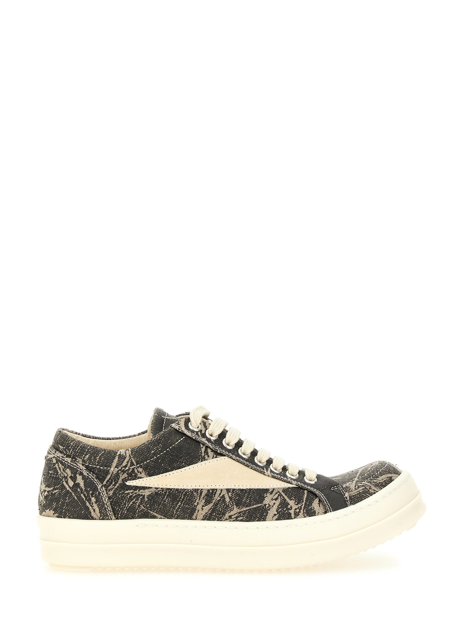 Rick Owens Drkshdw Round Toe Low Top Sneakers In Gray
