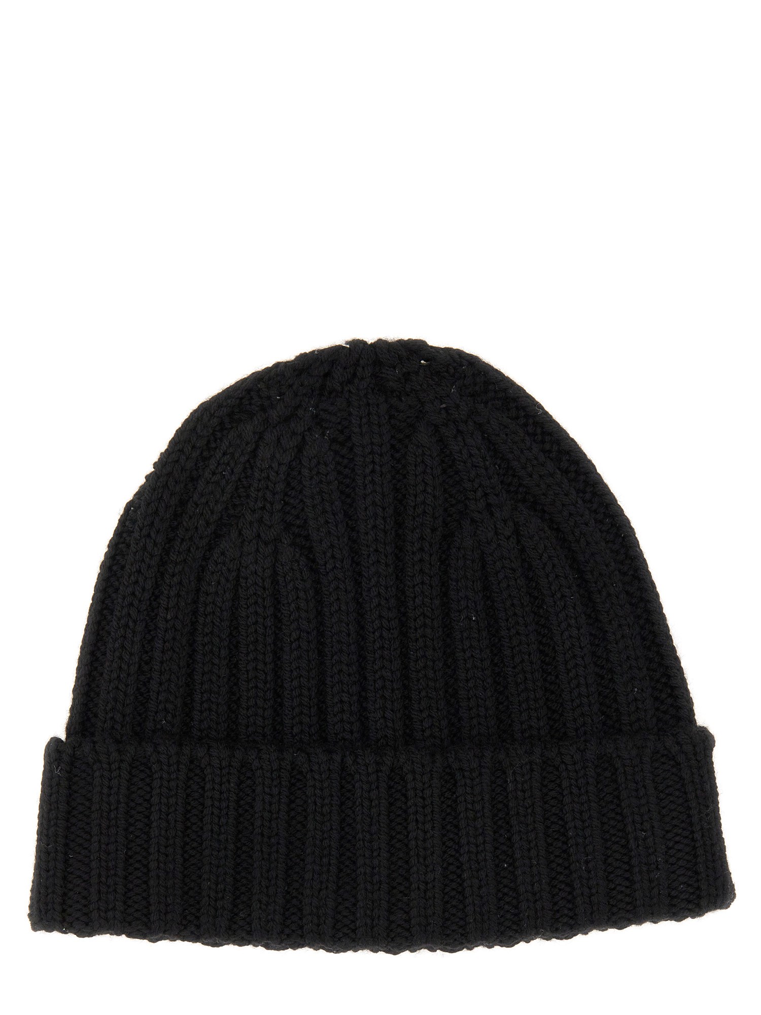 Aspesi Ribbed Chunky Knit Beanie In Black
