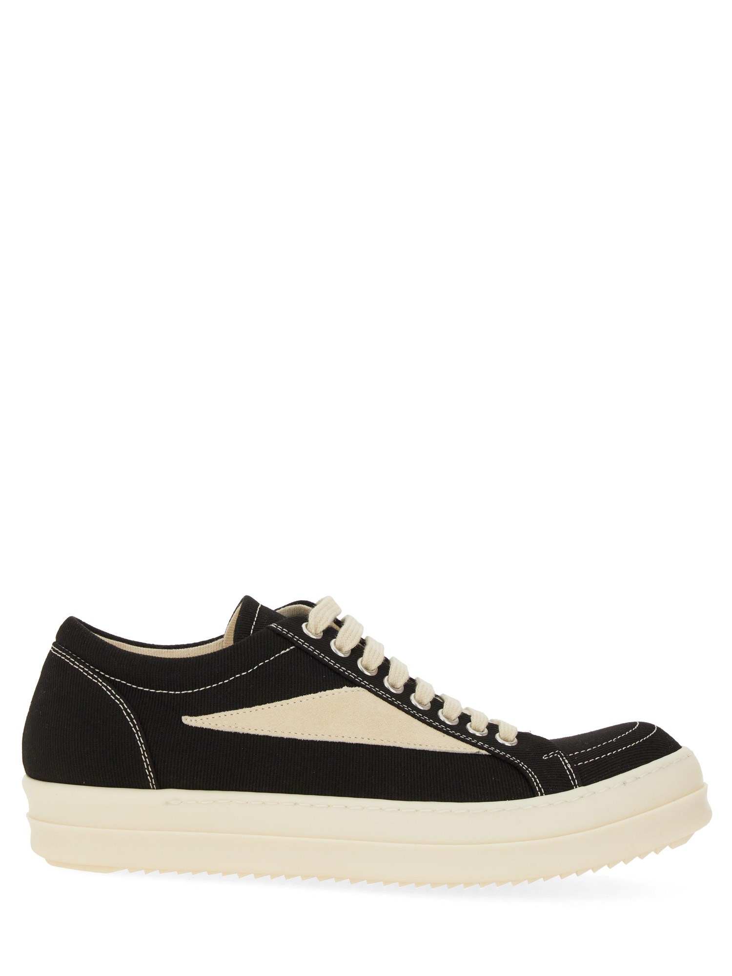 Rick Owens Drkshdw Vintage Sneaks Panelled Lace-up Sneakers In Black