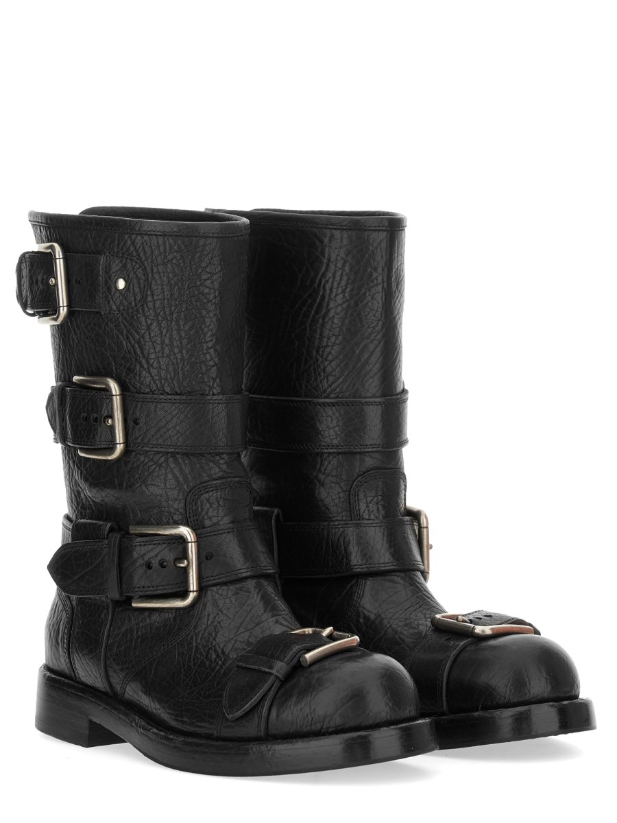STIVALE IN PELLE CON FIBBIE