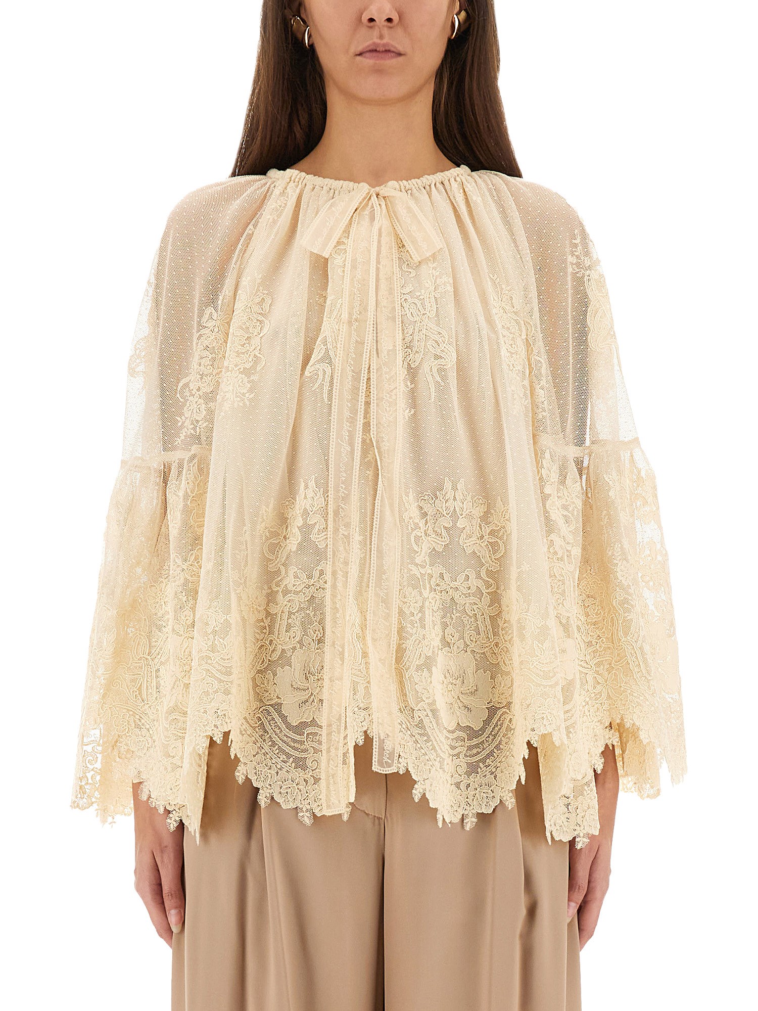 Zimmermann "hypnotic" Lace Blouse In White