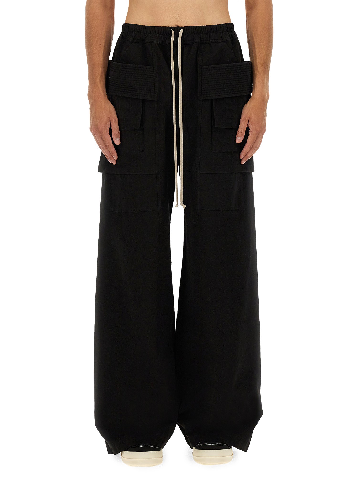 Rick Owens Drkshdw Drkshdw By Rick Owens Creatch Wide Cargo Pants In Black