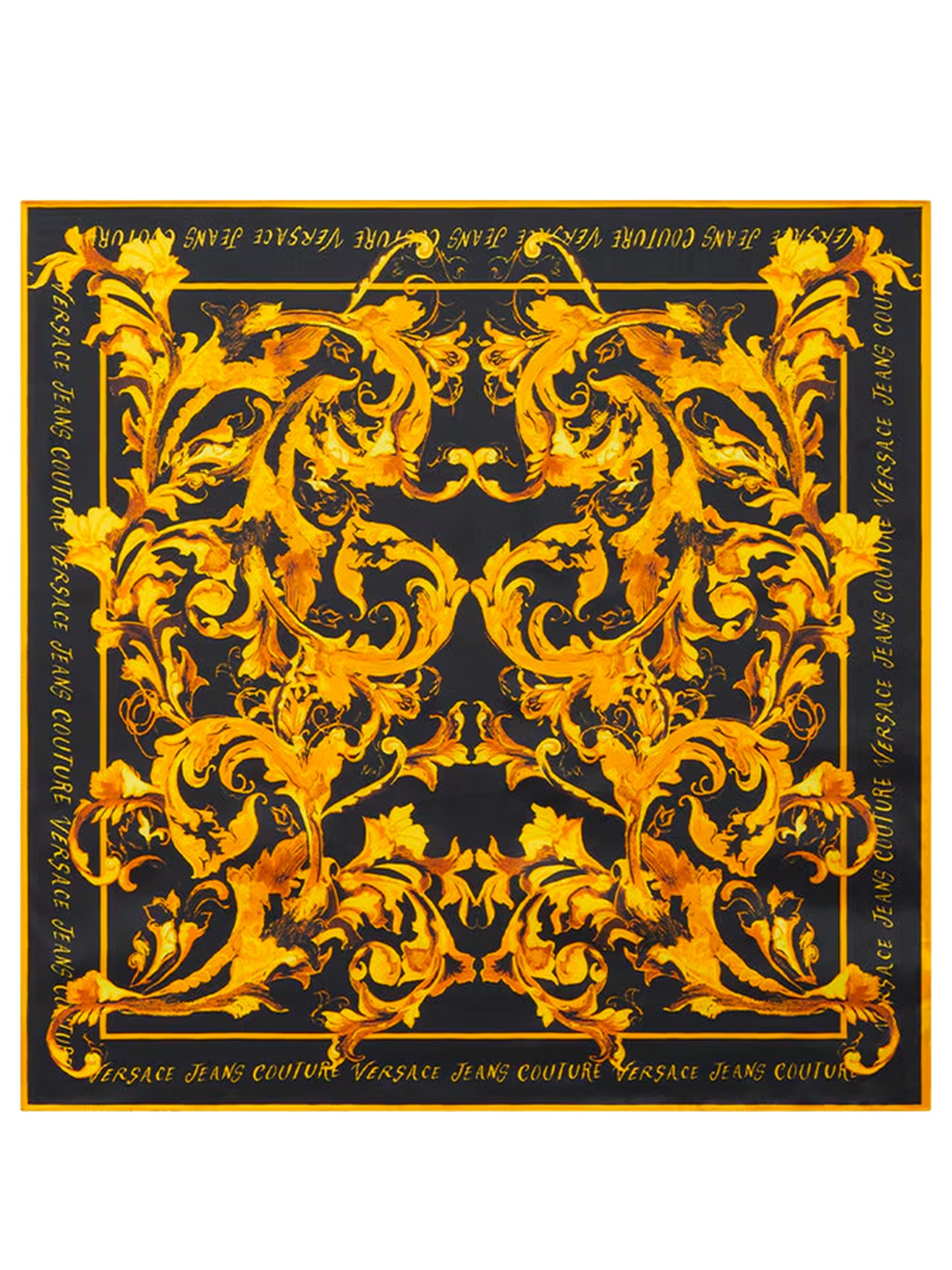 Versace Jeans Couture Silk Scarf In Black