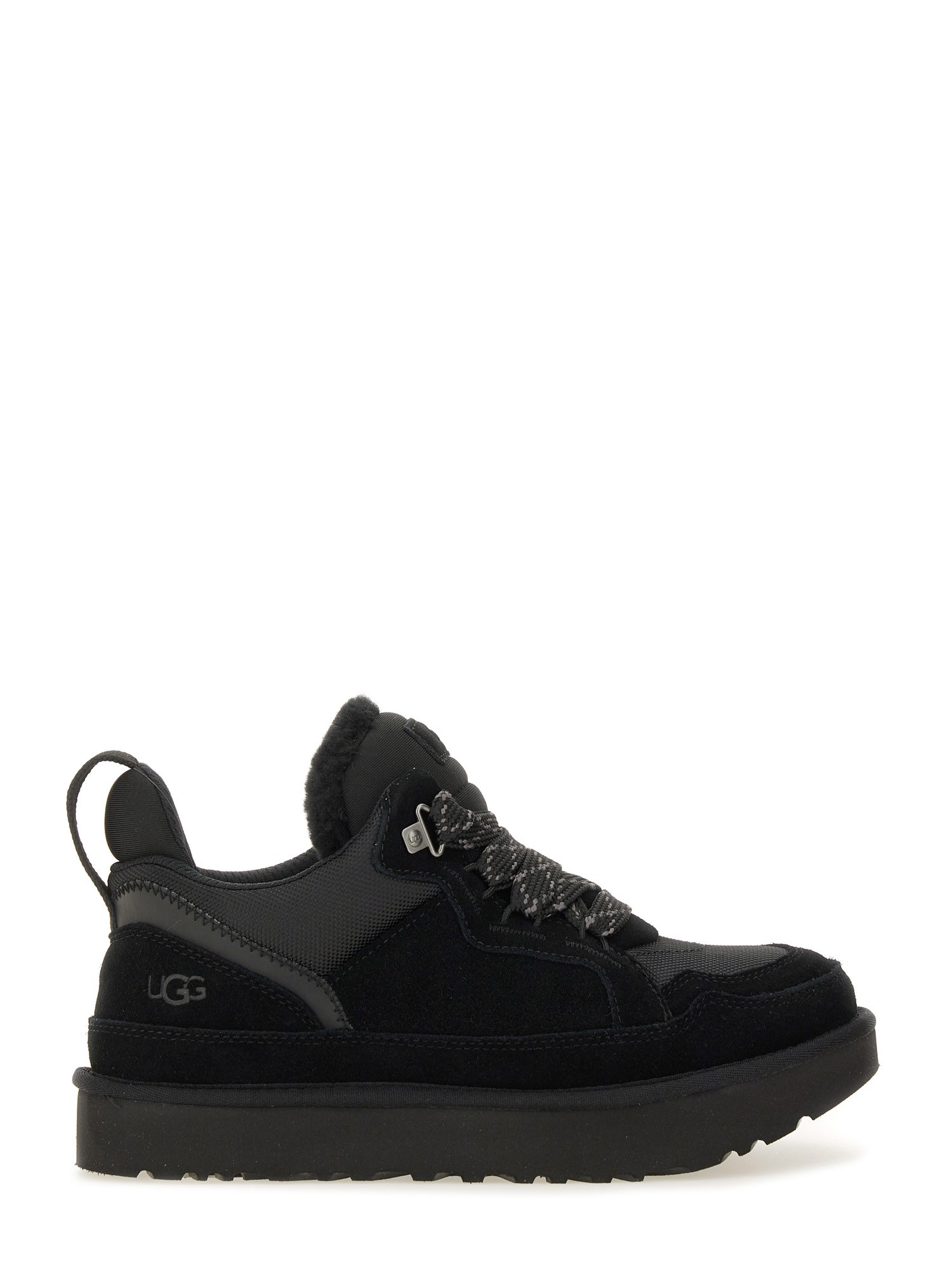 Ugg Black Suede And Mesh Lowmel Sneakers In Black