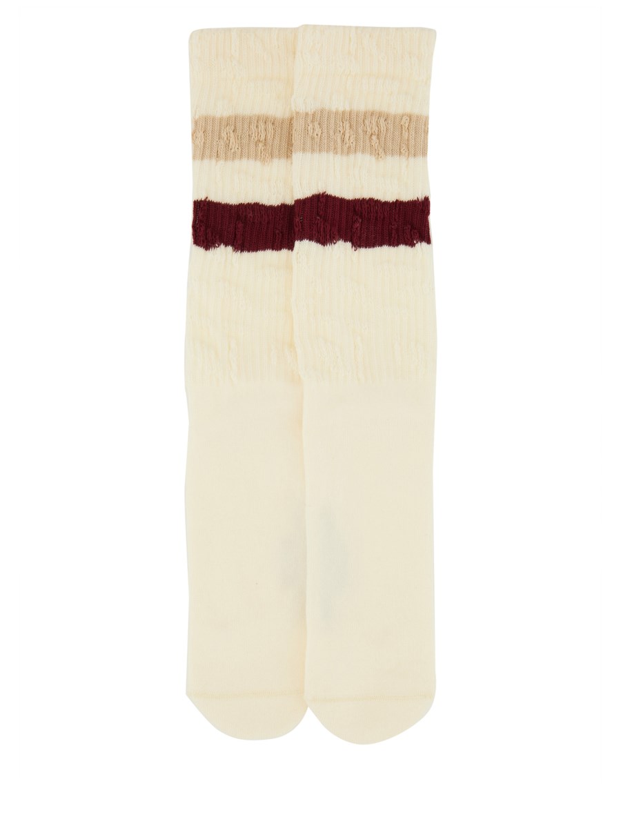 CALZINI CON DETTAGLI DISTRESSED E STRIPES