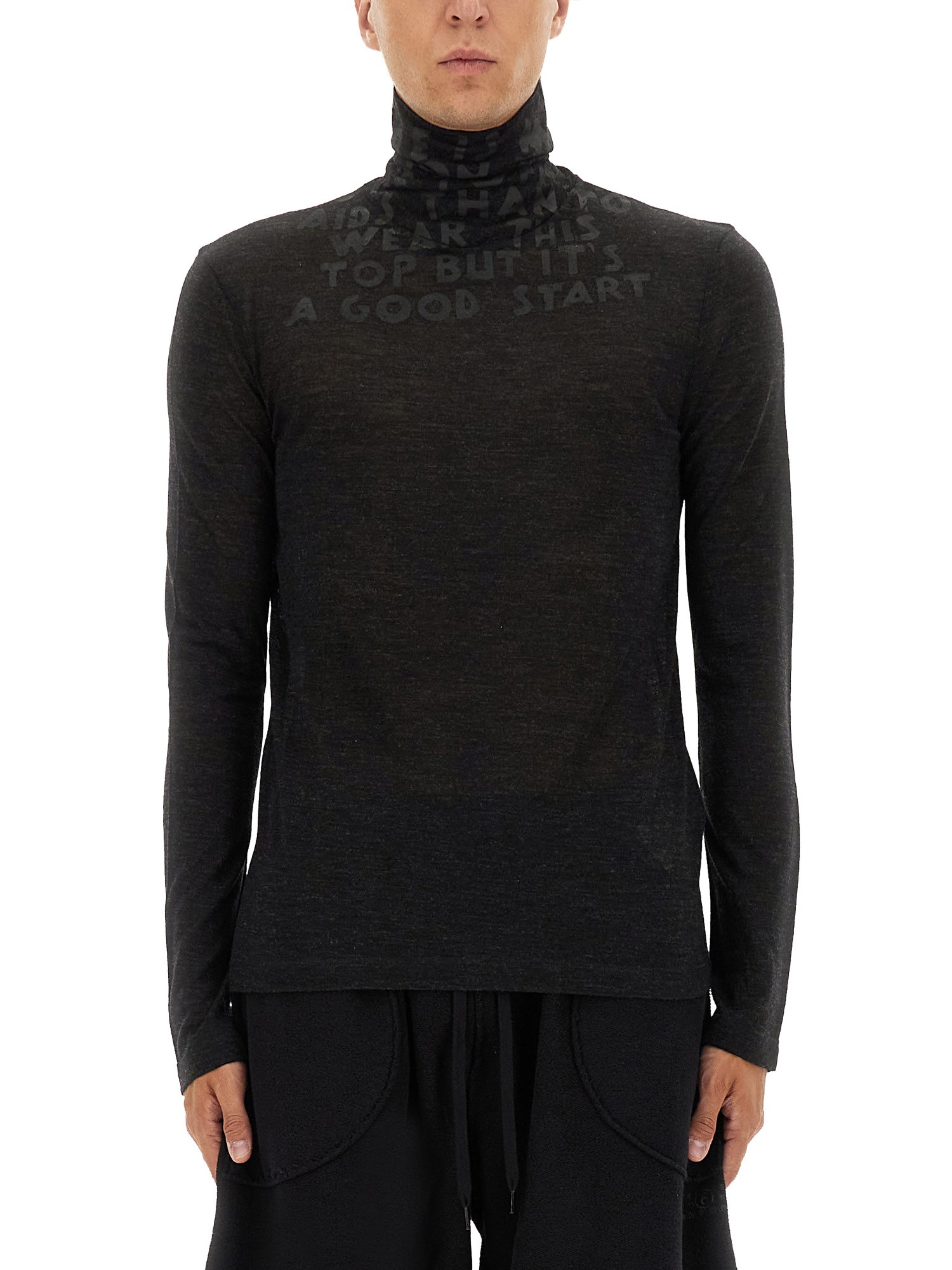 Mm6 Maison Margiela Wool Turtleneck Sweater In Black