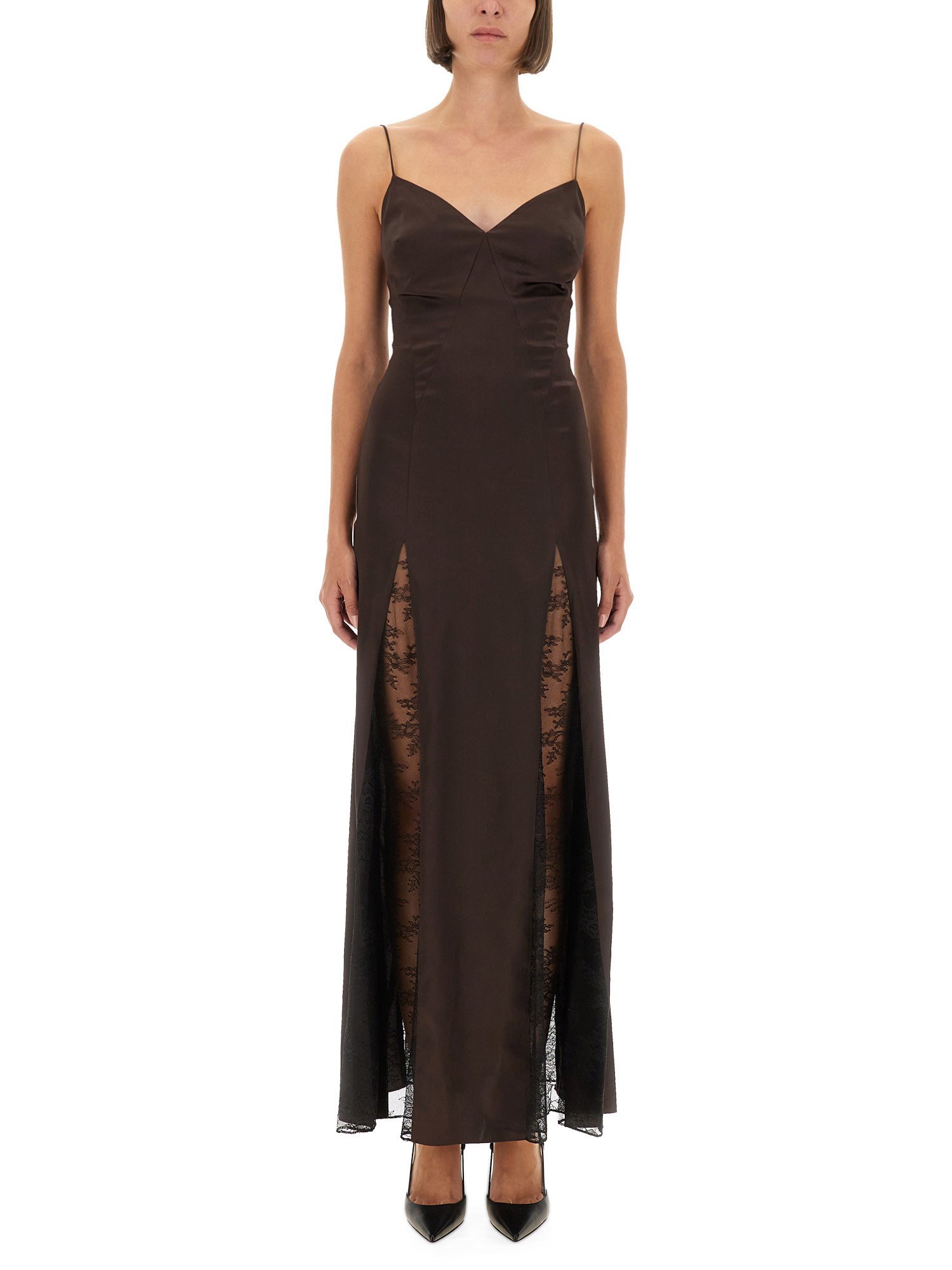 Staud Trinity Silk Dress Dresses Light Blue In Brown