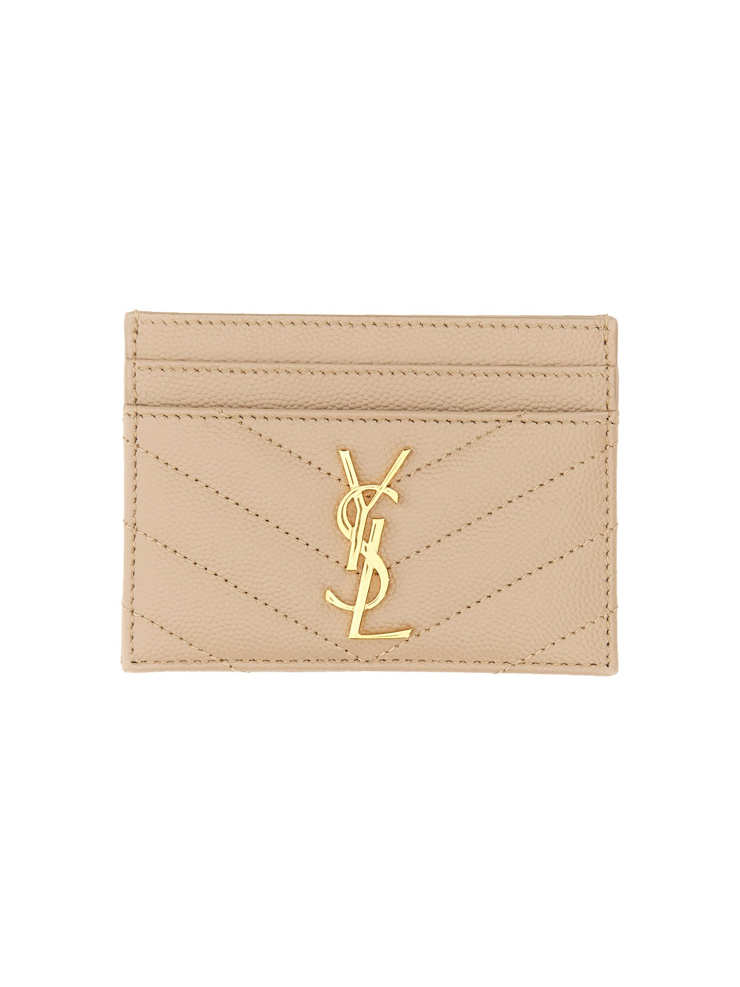 Saint Laurent Card Holder "cassandras" In Sand