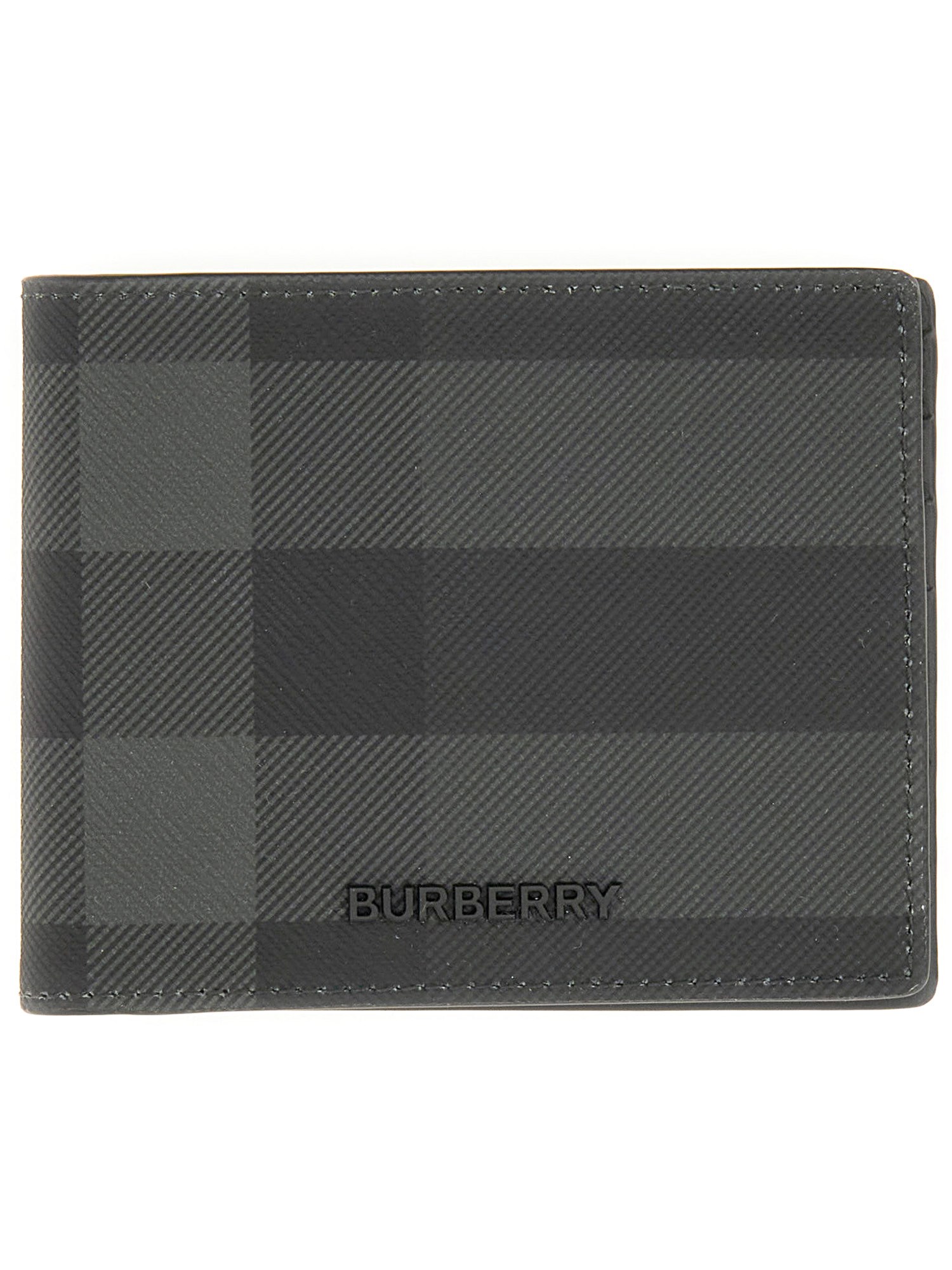Burberry "check" Book Wallet In Gray