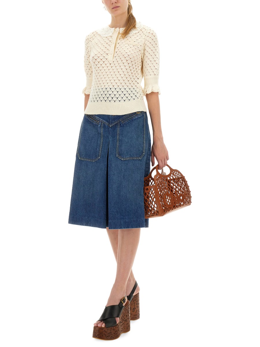 MAGLIA IN COTONE ALL'UNCINETTO