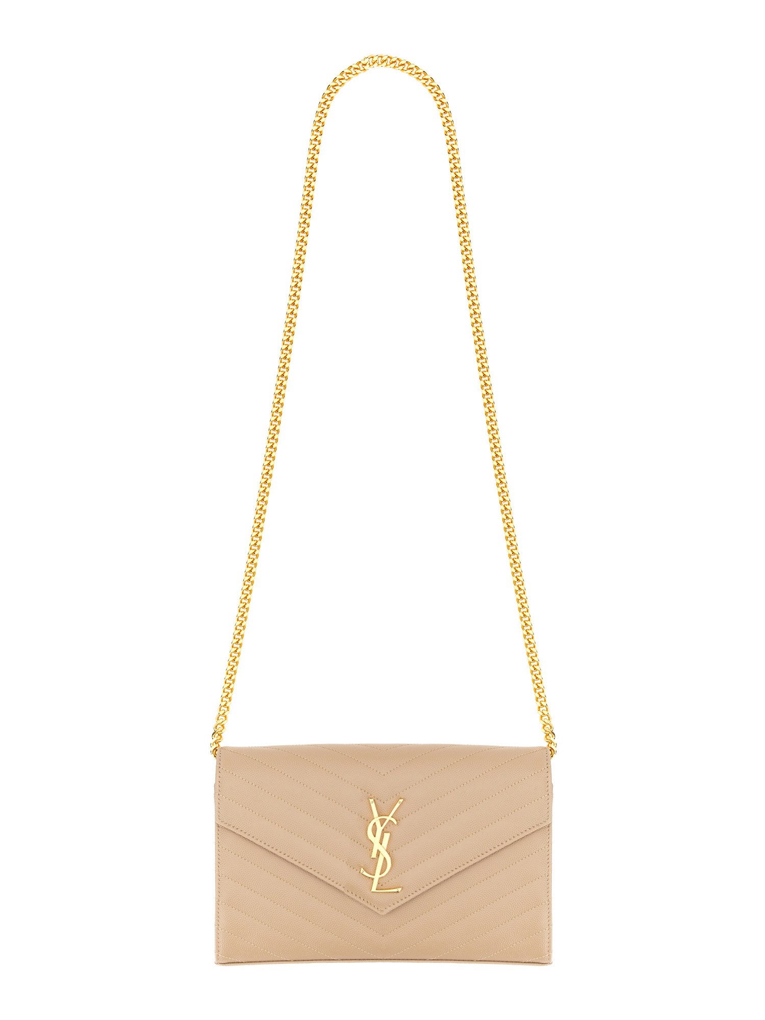 Saint Laurent Monogram Wallet In Sand