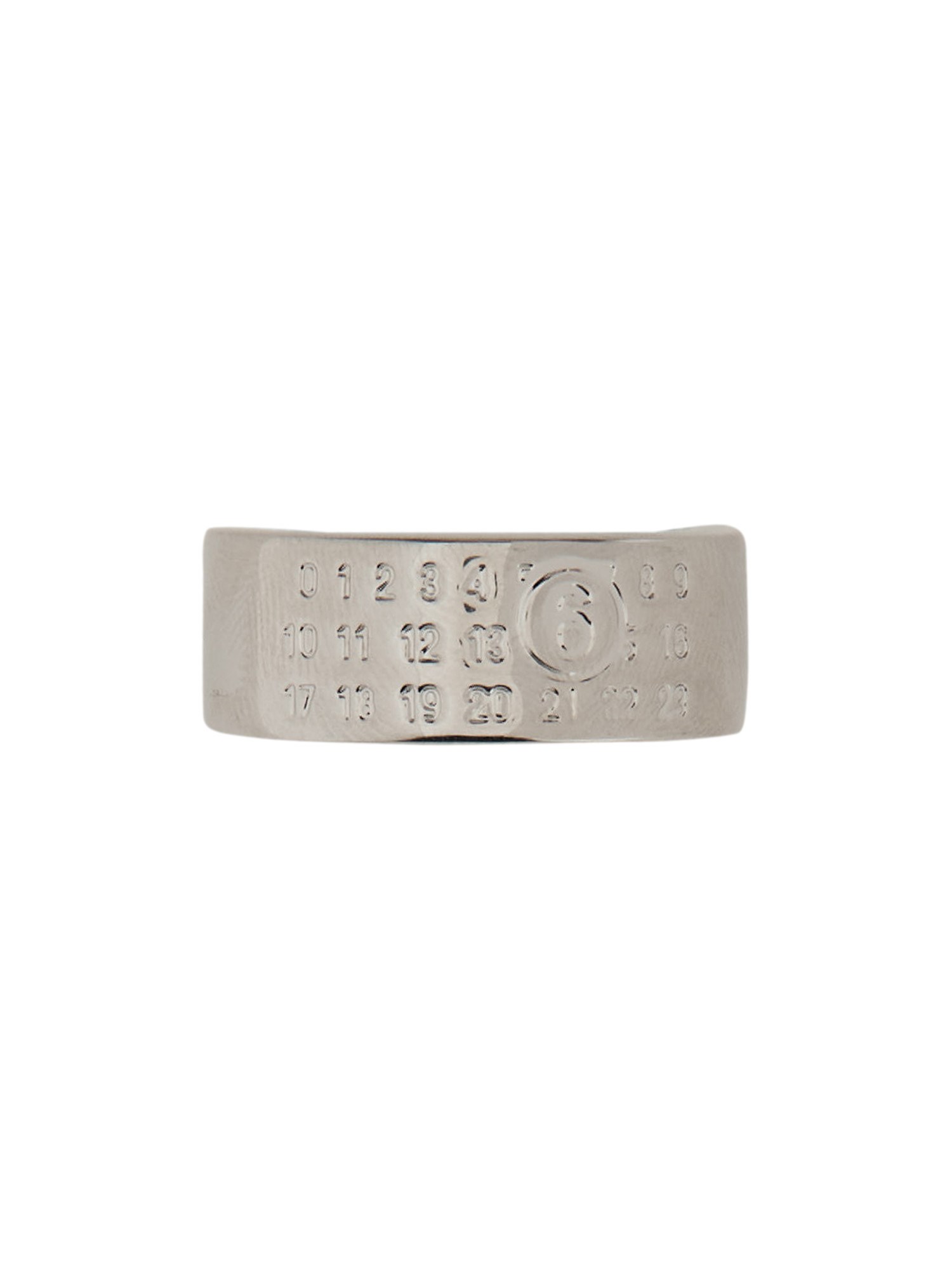 Mm6 Maison Margiela Numeric Minimal Polished-finish Ring In Silver