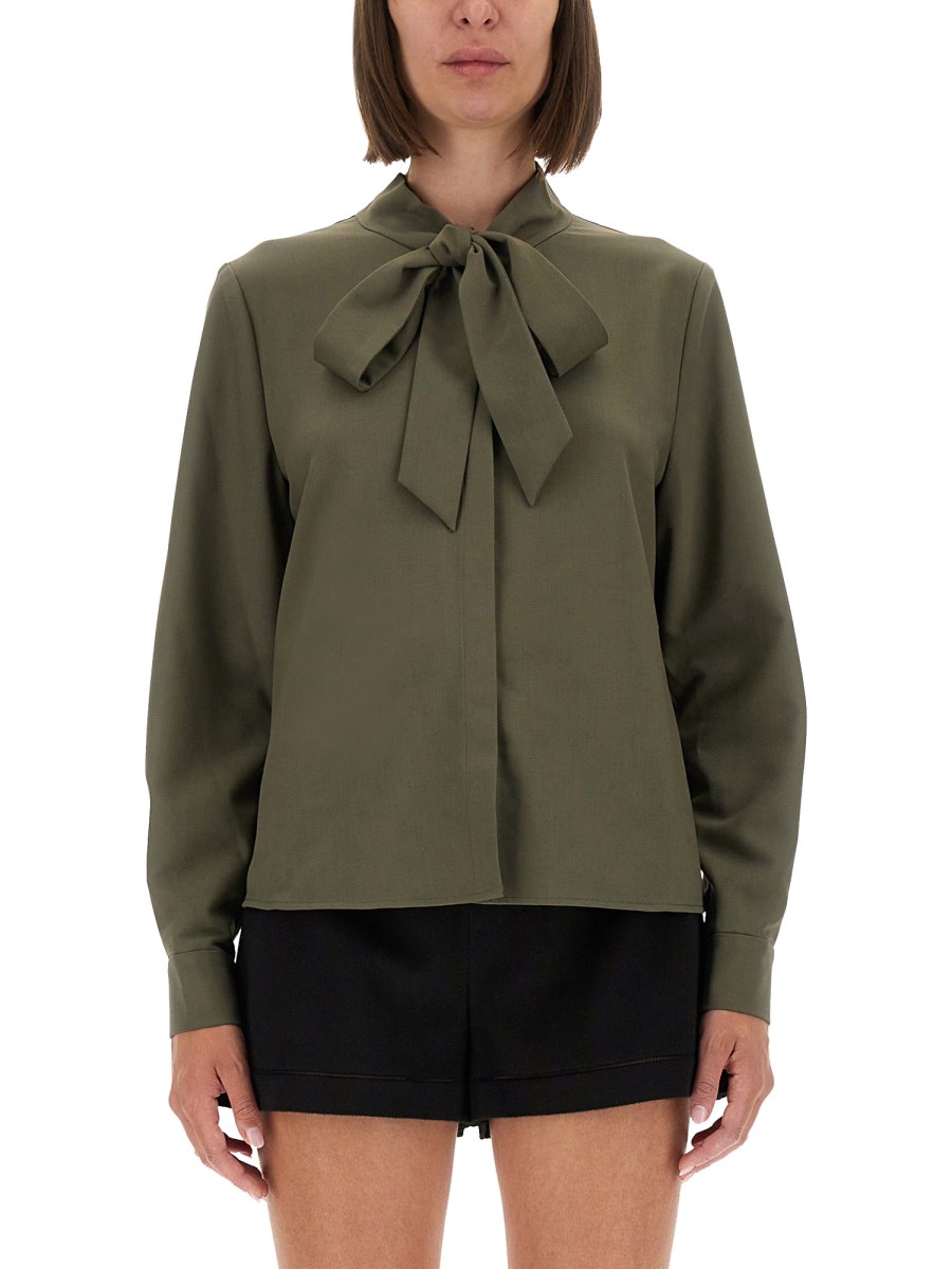 CAMICIA IN TWILL CON FIOCCO