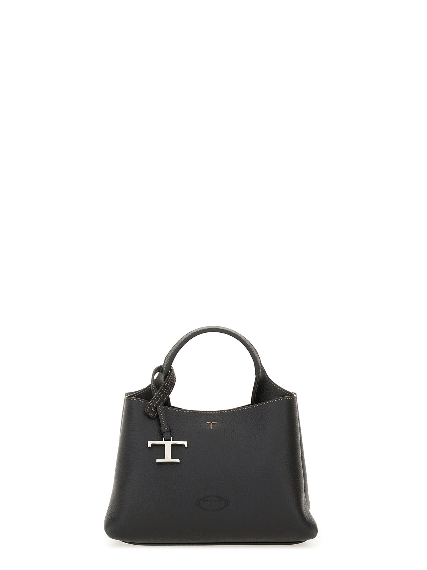 Tod's T Timeless Micro Leather Handbag In Black