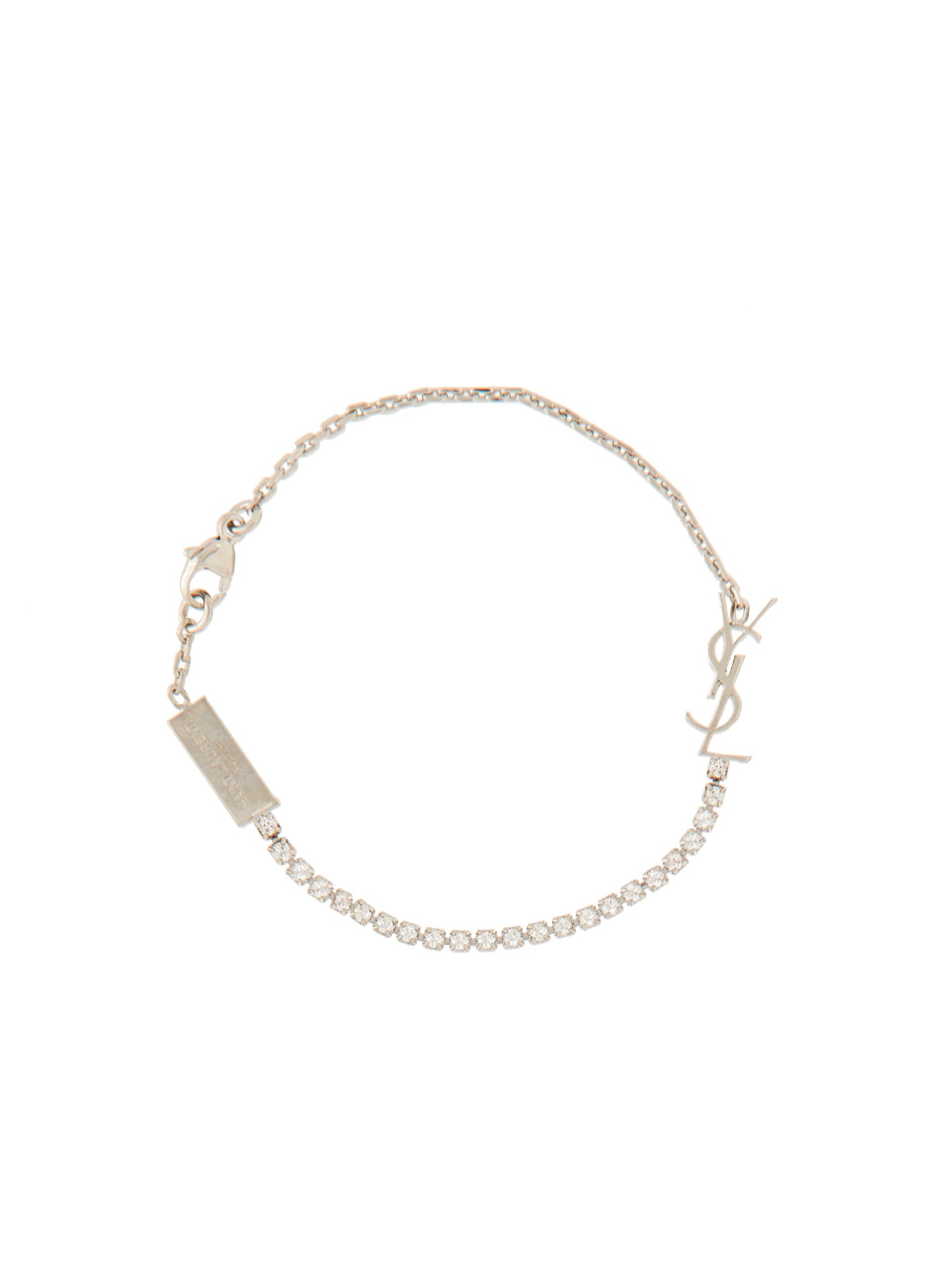 Saint Laurent "cassandras" Bracelet With Charm In Silver