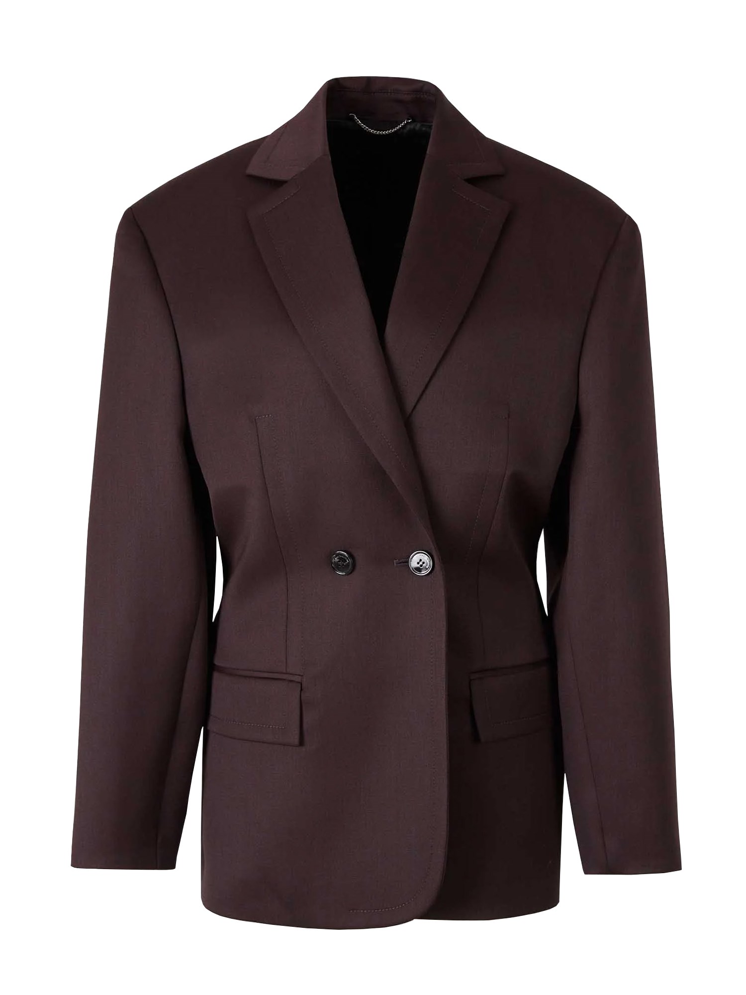 Magda Butrym Straight Wool Blazer In Burgundy